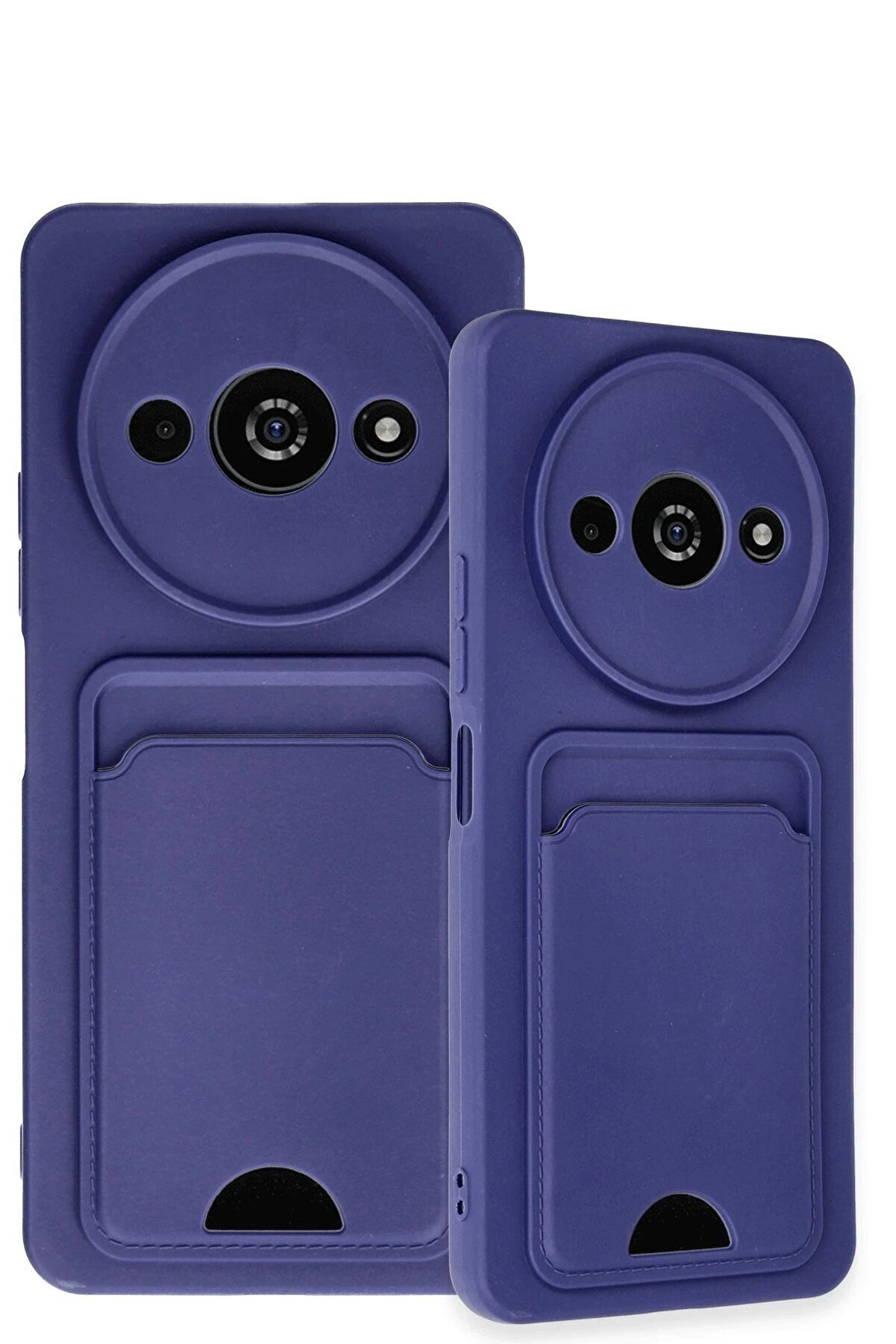 Xi̇aomi̇ Redmi̇ A3 4G Kılıf Kelvi̇n Kartvi̇zi̇tli̇ Si̇li̇kon - Laci̇vert - Dropx9510-6548