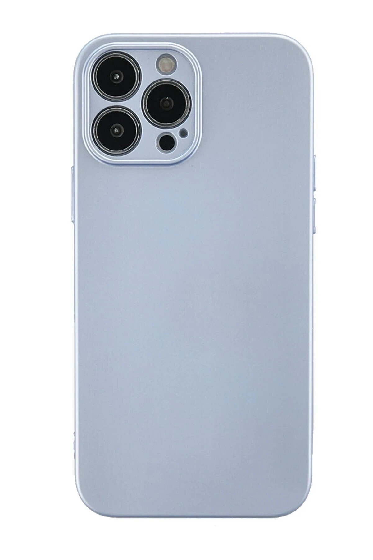 CepteToptan iPhone 13 Pro Max Kılıf Nano i&ccedil;i Kadife Silikon - Sky Blue - DROPX8586-2732