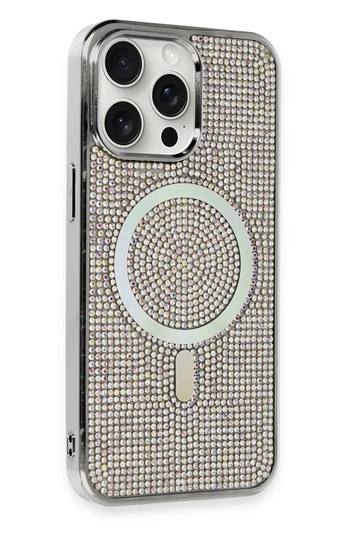 CepteToptan iPhone 15 Pro Kılıf Diamond Magsafe Kapak - Rainbow - DROPX9874-5644