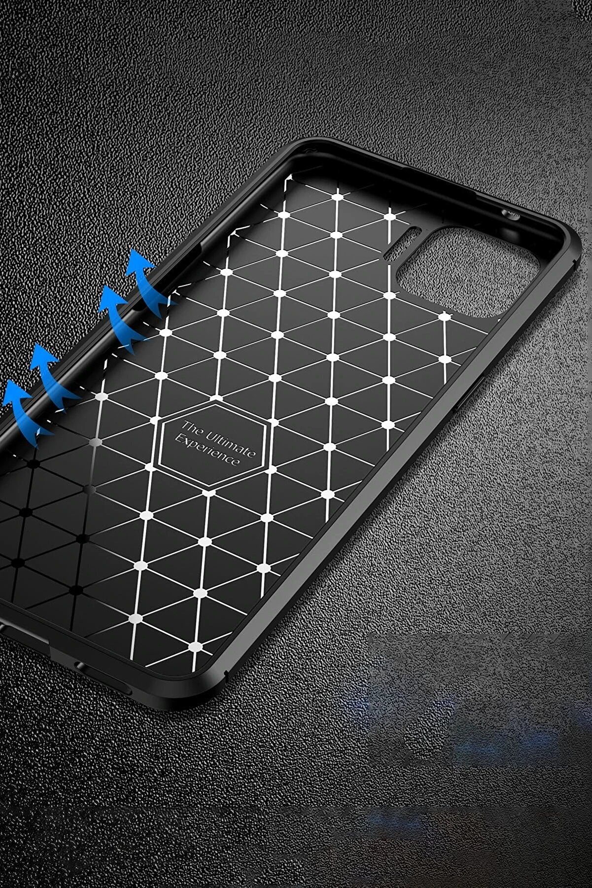 Oppo Reno 4 Li̇te Kılıf Auto Focus Karbon Kapak - Kahverengi̇ - Dropx4721-5557