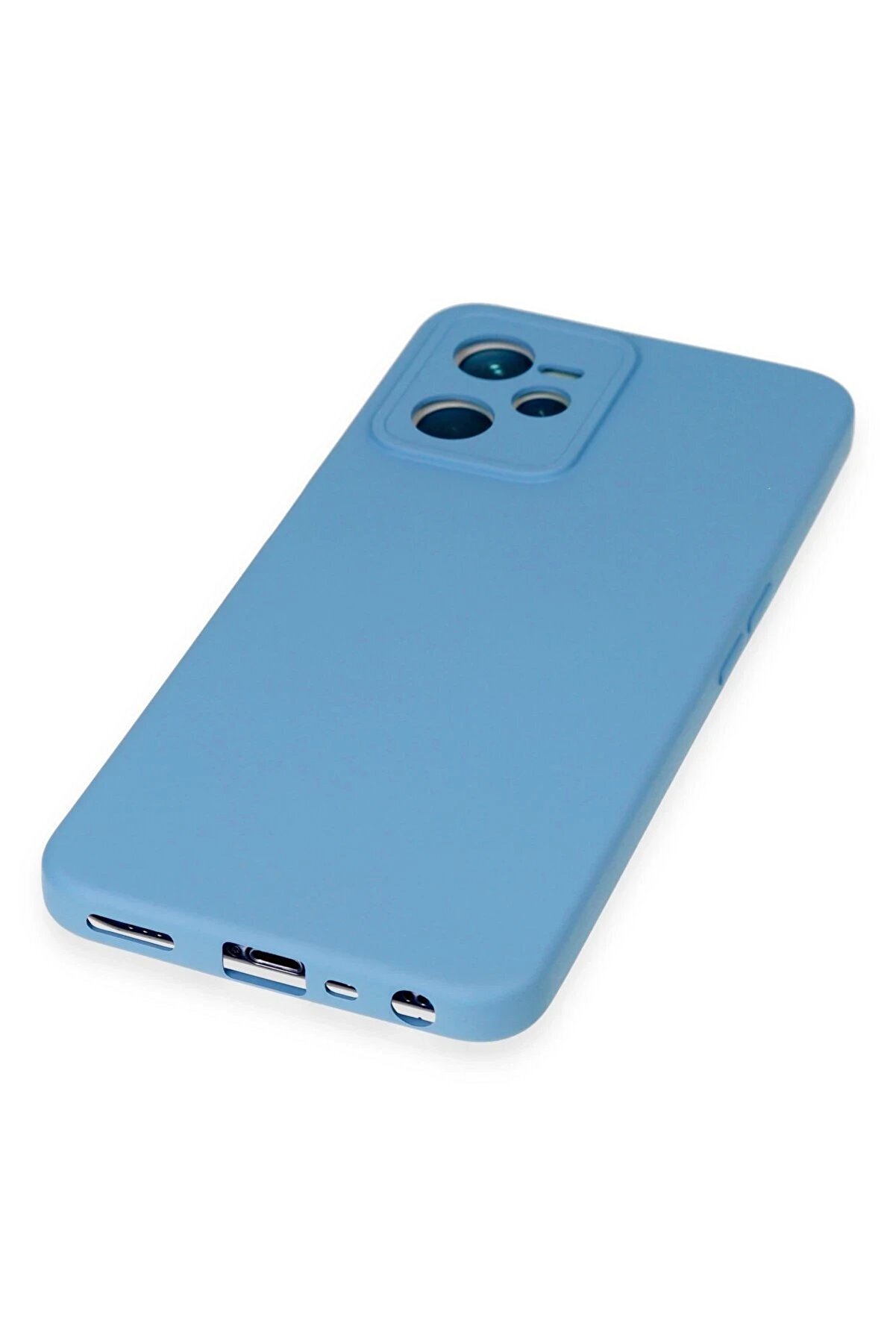 Realme C35 Kılıf Nano İ&ccedil;i̇ Kadi̇fe Si̇li̇kon - Mavi̇ - Dropx1205-3661