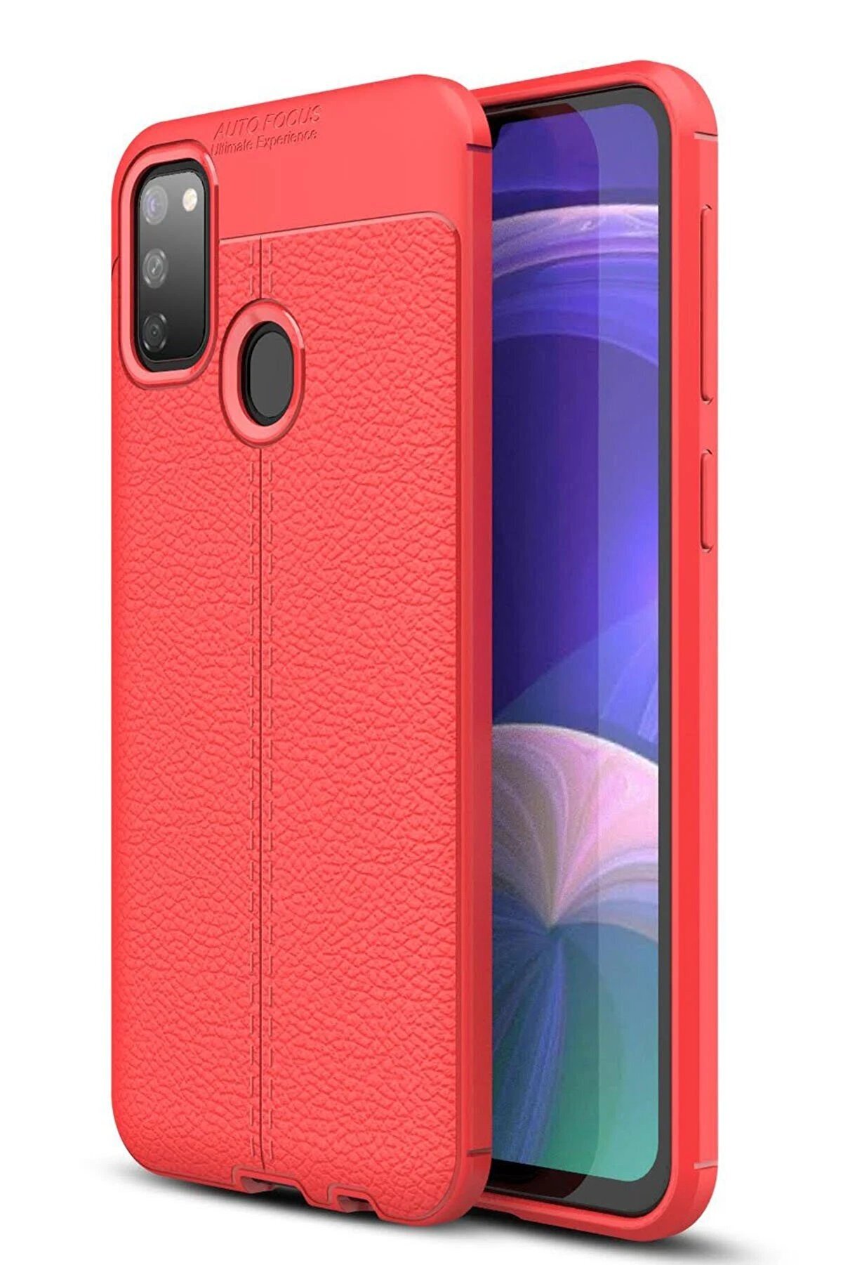 CepteToptan Samsung Galaxy M30S Kılıf Auto Focus Kapak - Kırmızı - DROPX9163-2505