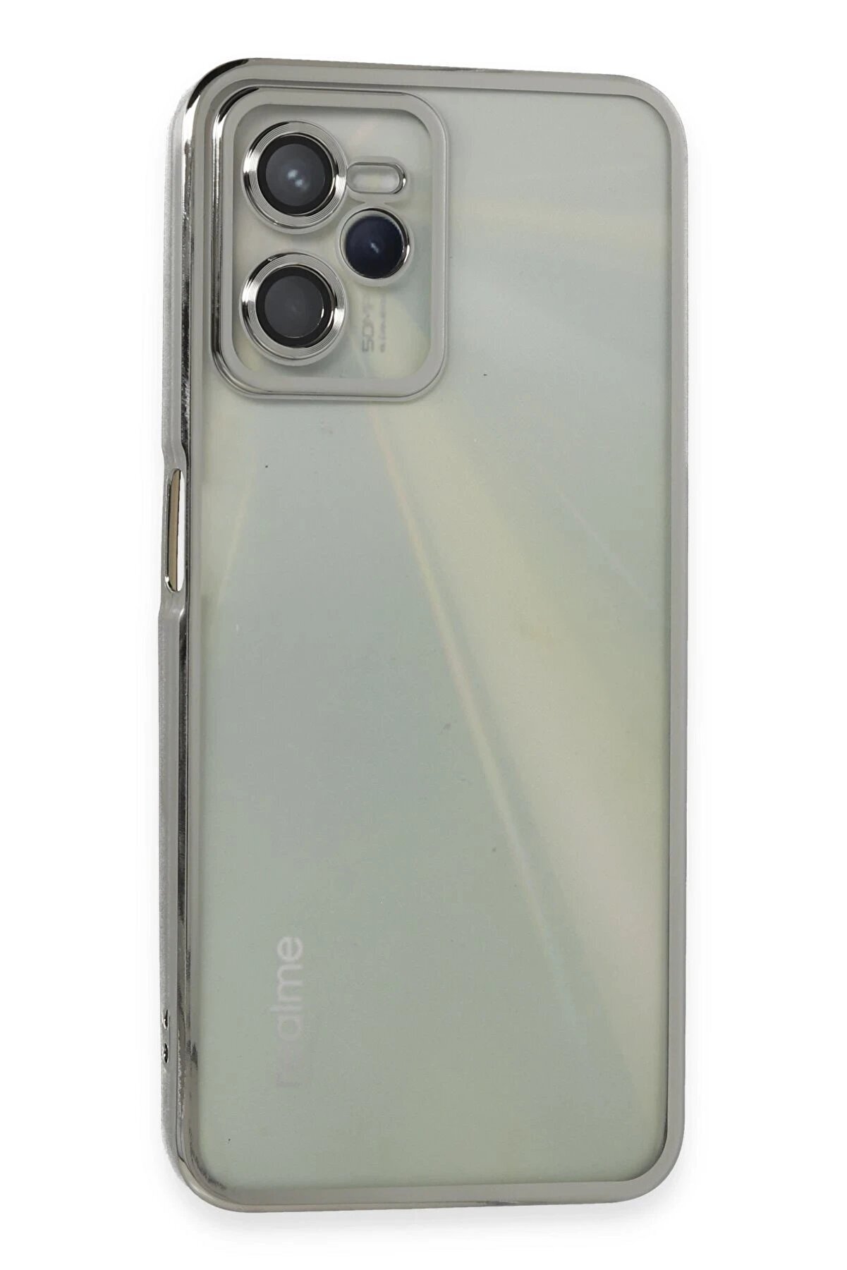CepteToptan Realme C35 Kılıf Lensli Silikon - Gümüş - DROPX9429-8330