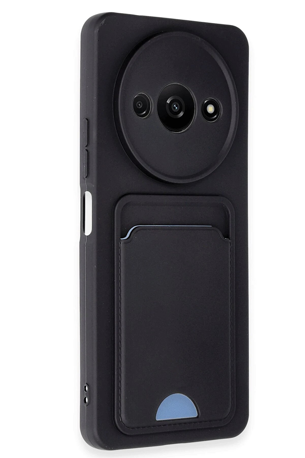 Xi̇aomi̇ Redmi̇ A3 4G Kılıf Kelvi̇n Kartvi̇zi̇tli̇ Si̇li̇kon - Si̇yah - Dropx1089-3266