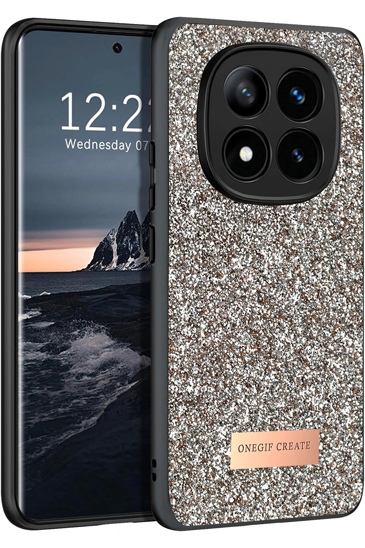 CepteToptan Xiaomi Redmi Note 14 Pro 4G Bright Simli Kapak - Gold - DROPX4353-6477