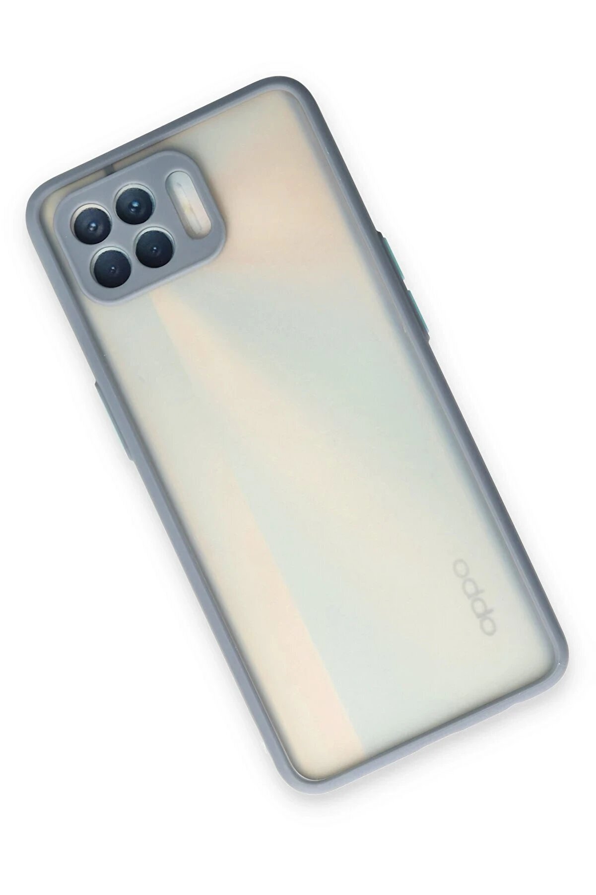 Oppo Reno 4 Li̇te Kılıf Montreal Si̇li̇kon Kapak - Gri̇ - Dropx3048-6254