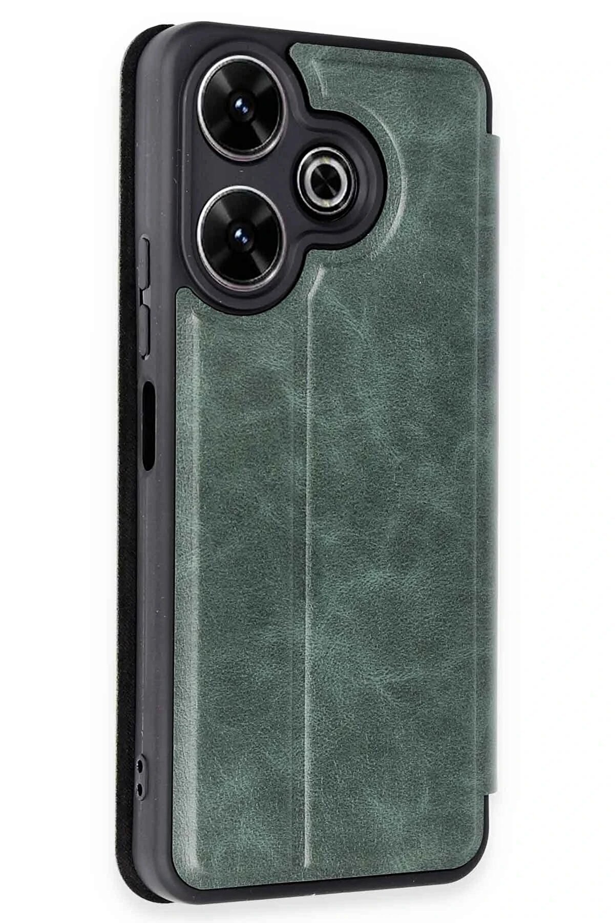 Xi̇aomi̇ Redmi̇ 13 4G Kılıf Fli̇p Cover - Koyu Yeşi̇l - Dropx2473-6698