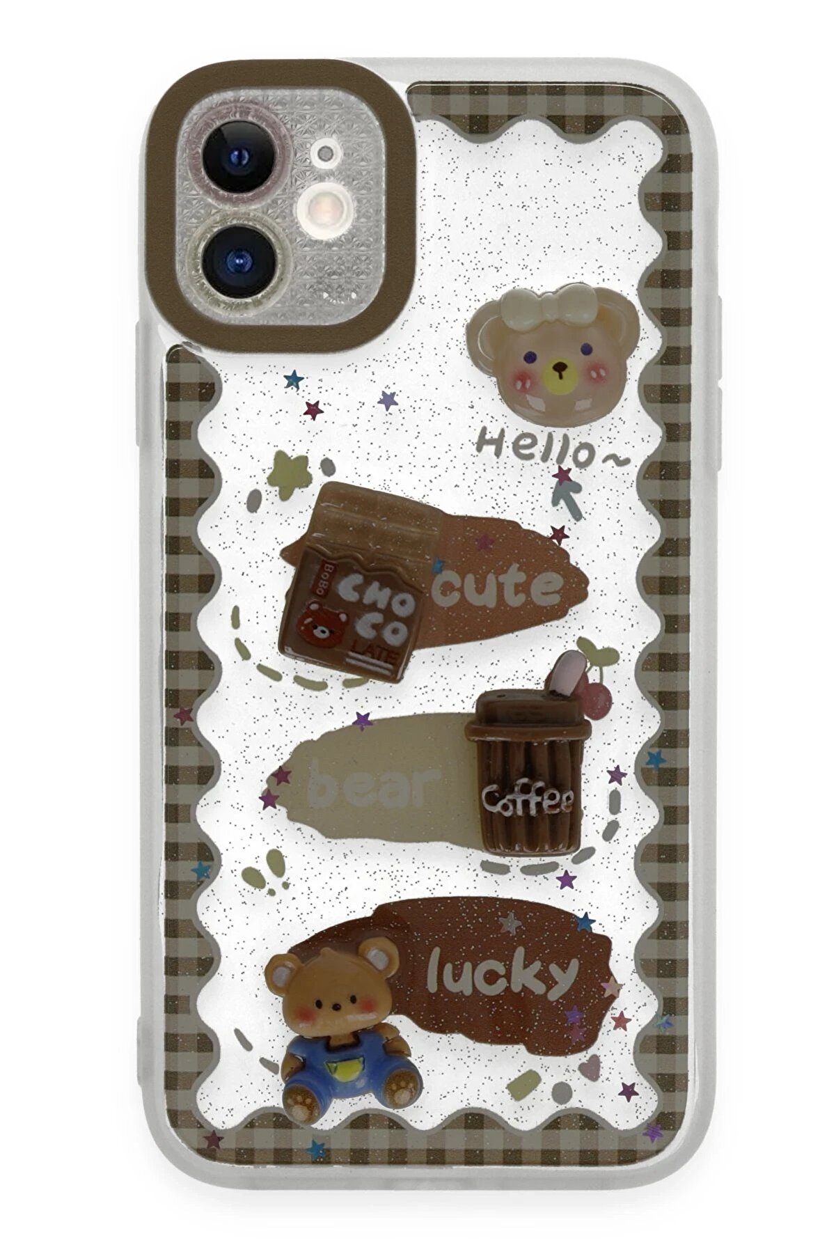 CepteToptan iPhone 11 Kılıf Sweet Desenli Silikon Kapak - Şeffaf - DROPX8707-9991