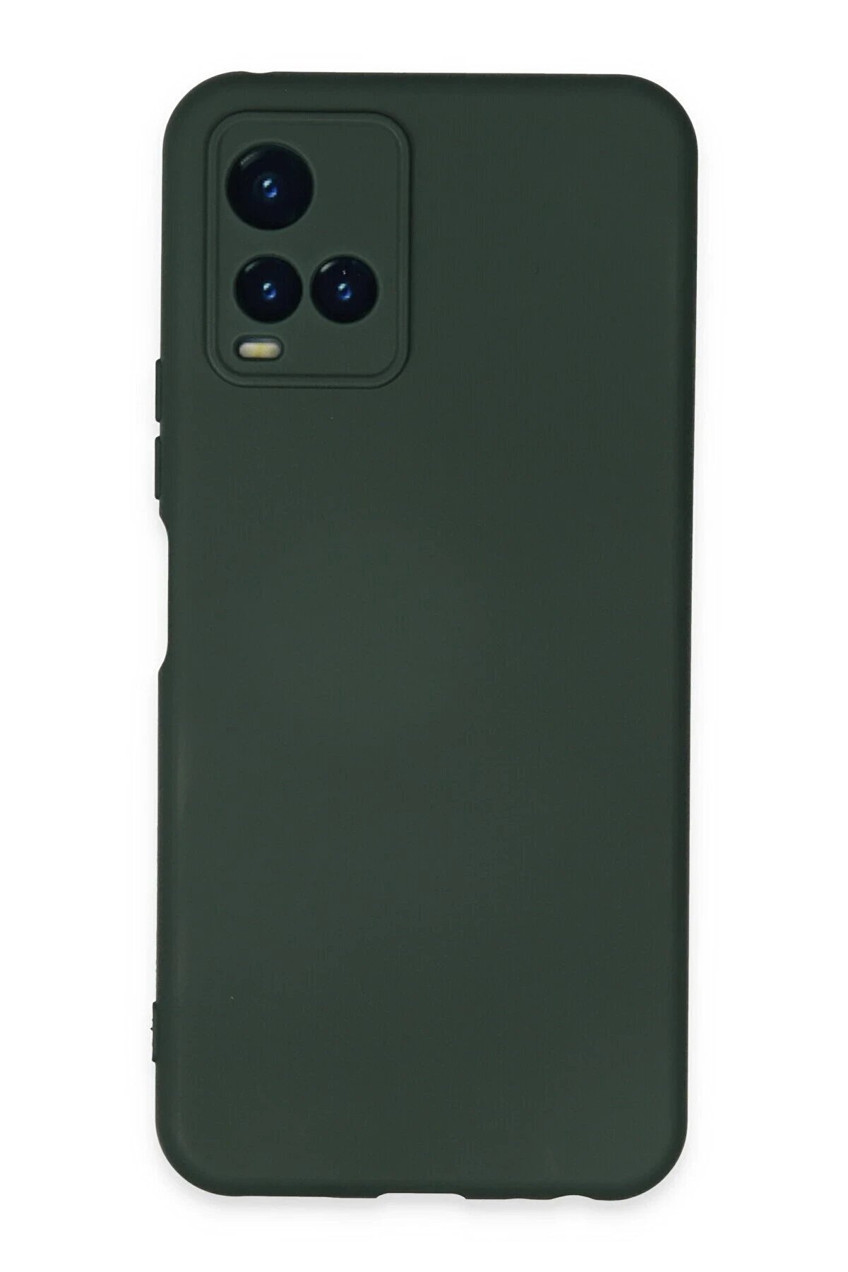CepteToptan Vivo Y21S Kılıf Nano i&ccedil;i Kadife Silikon - Koyu Yeşil - DROPX4393-6217