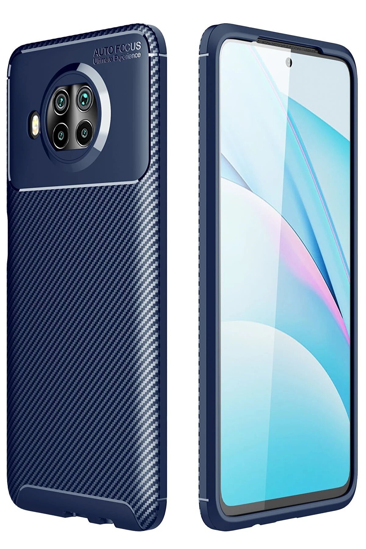 CepteToptan Xiaomi Mi 10T Lite Kılıf Auto Focus Karbon Kapak - Lacivert - DROPX7891-9981