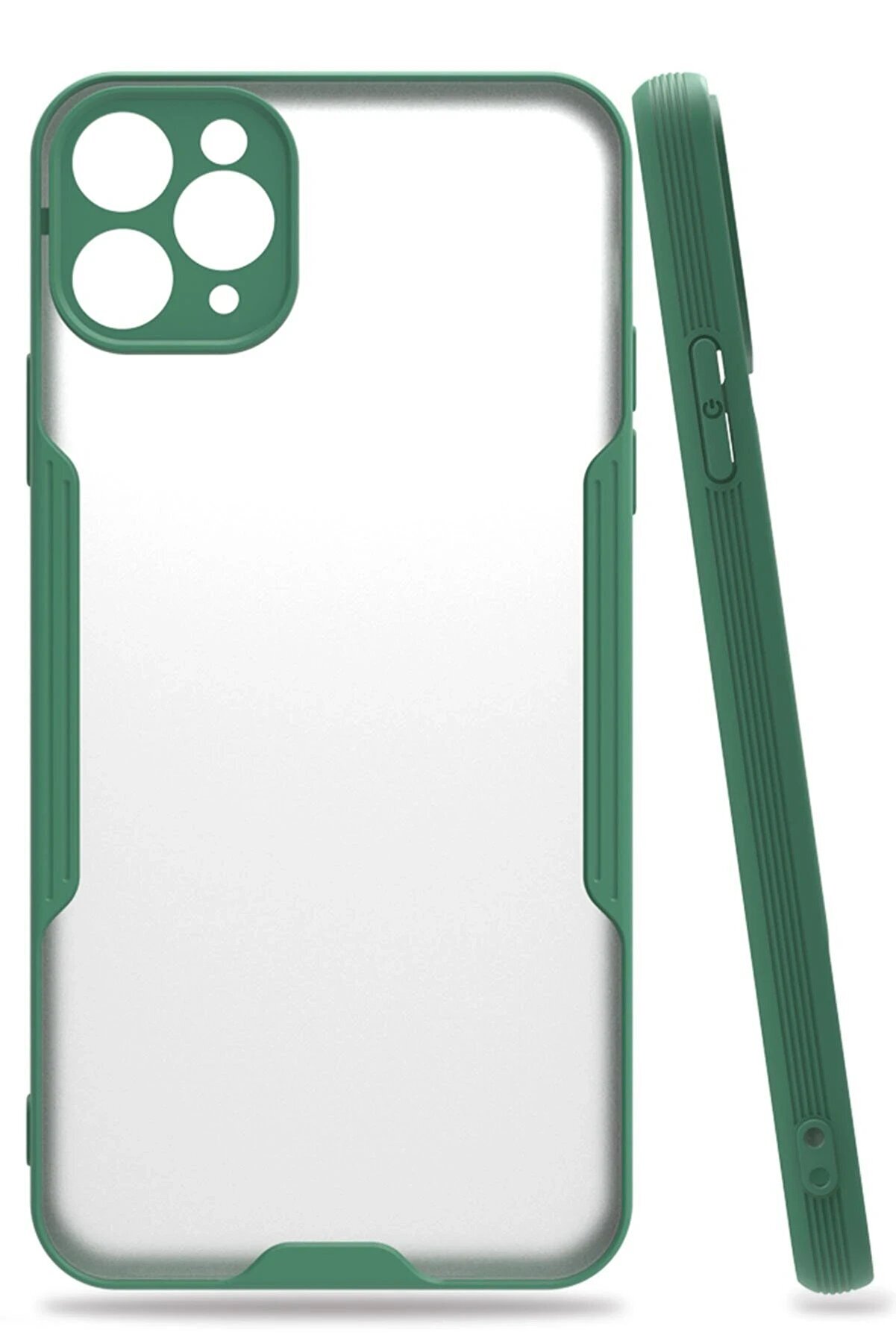 CepteToptan iPhone 11 Pro Max Kılıf Platin Silikon - Yeşil - DROPX2282-7399