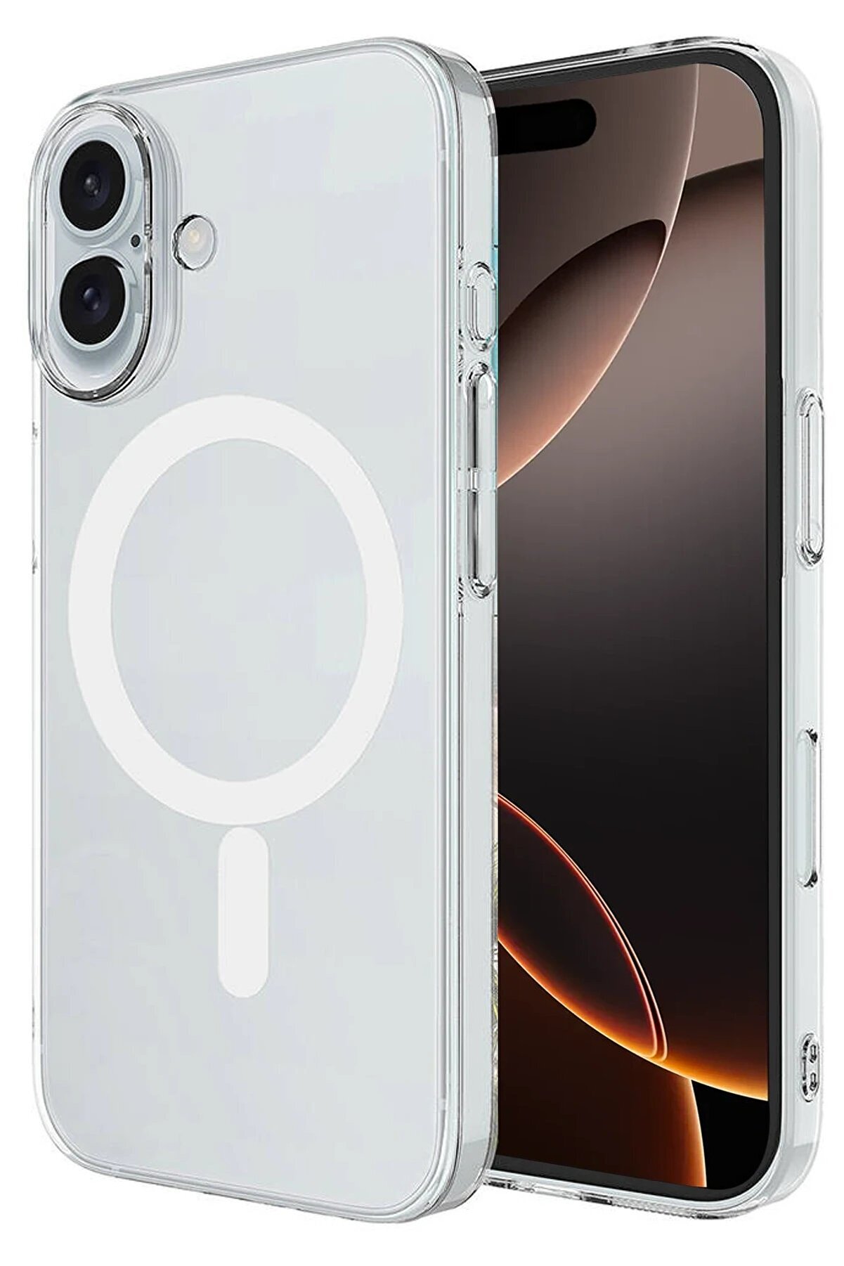 CepteToptan iPhone 16 Kılıf Magneticsafe Şeffaf Silikon - Şeffaf - DROPX6918-7105