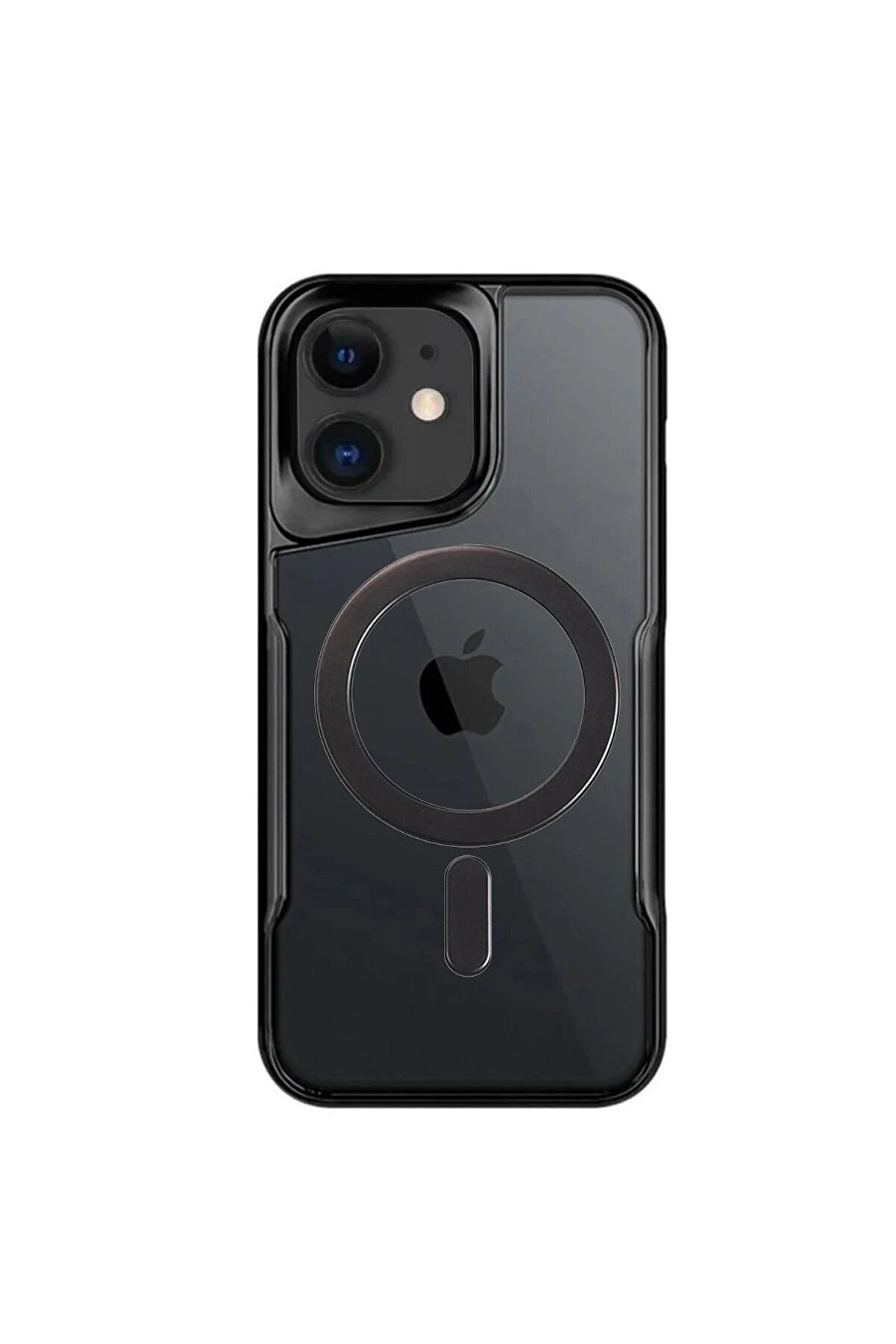 CepteToptan iPhone 11 Kılıf Boyi Magsafe Silikon Kapak - Siyah - DROPX1879-4657
