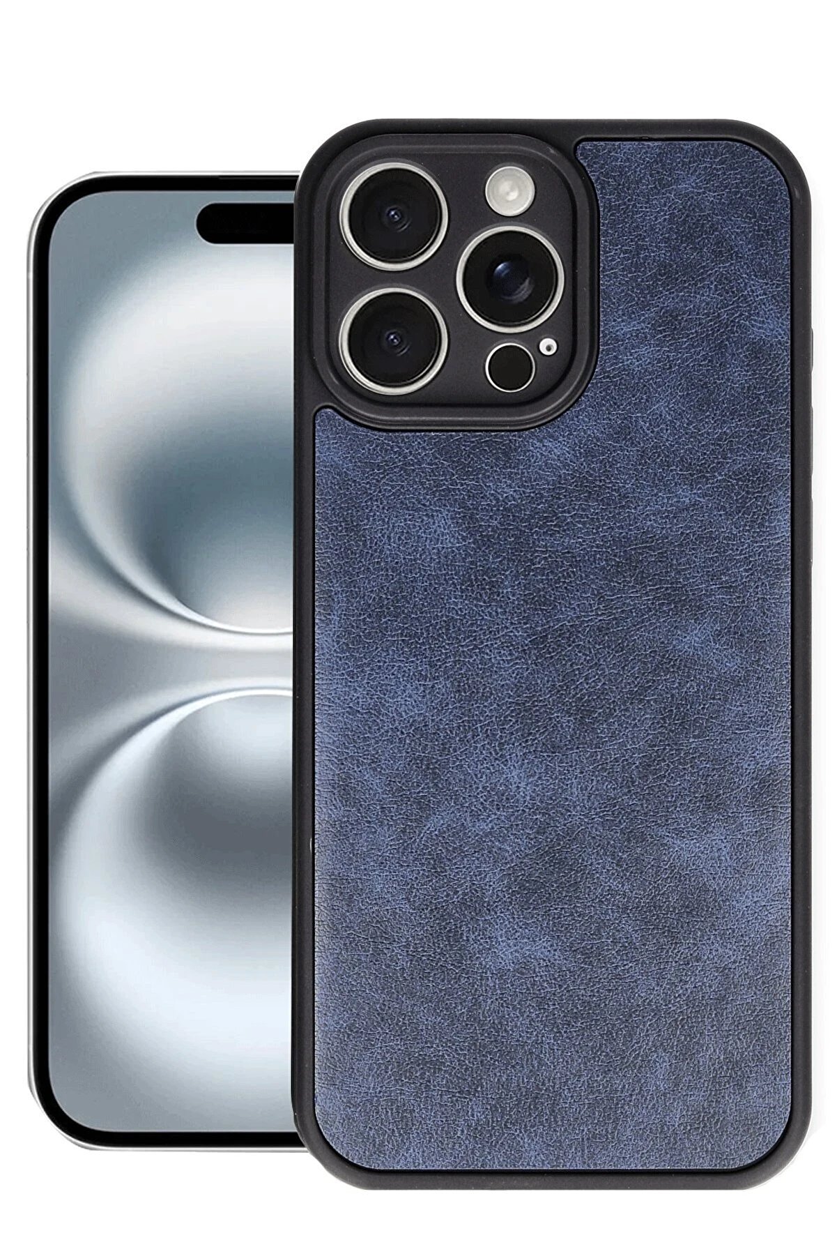 CepteToptan iPhone 16 Pro Max Kılıf Aras Deri Kapak - Lacivert - DROPX8171-7034