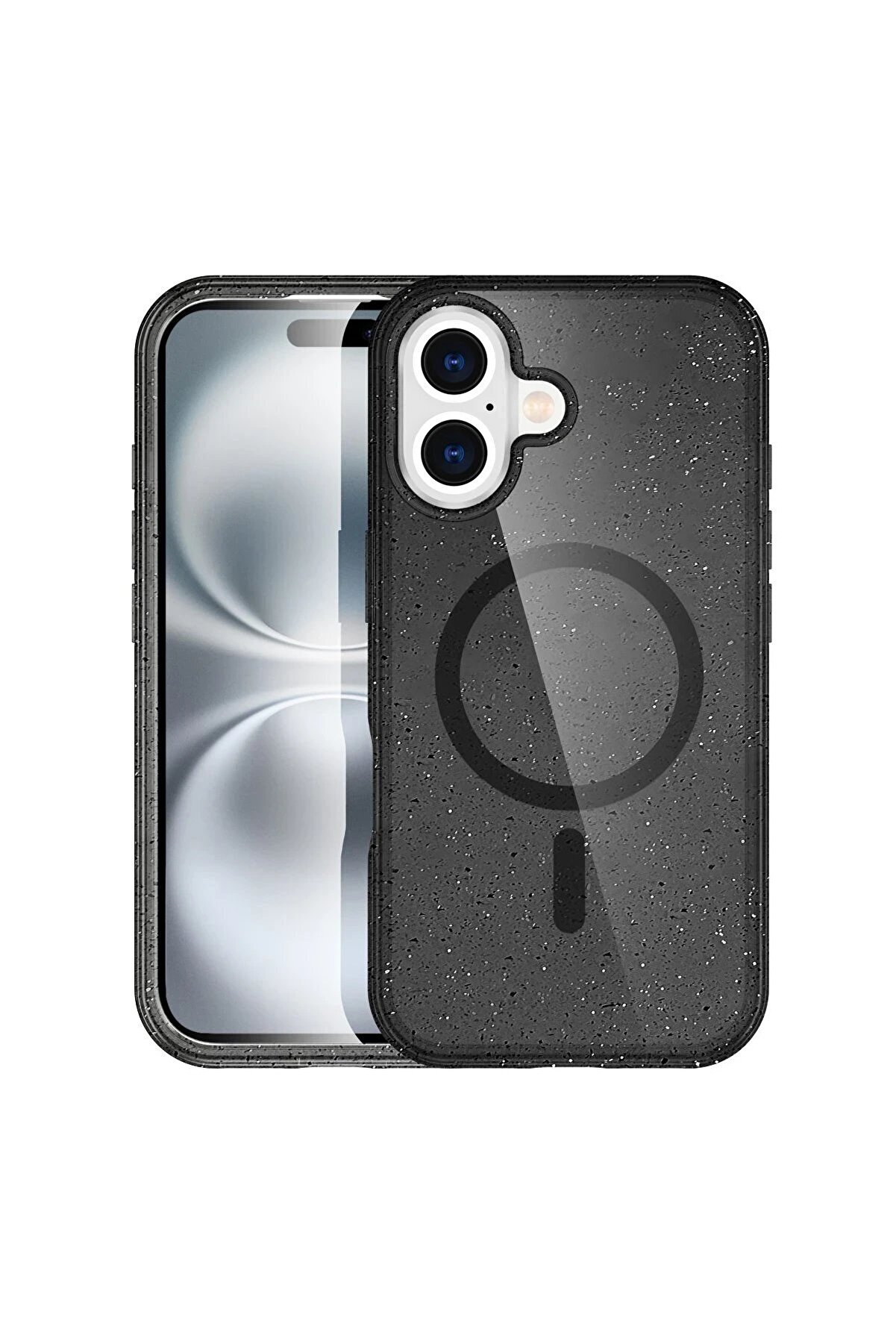 CepteToptan iPhone 16 Plus Kılıf Glow Magsafe Kapak - Siyah - DROPX9444-7930