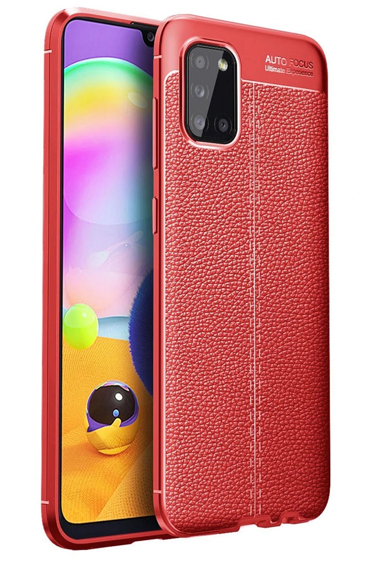 CepteToptan Samsung Galaxy A31 Kılıf Auto Focus Kapak - Kırmızı - DROPX1841-5604