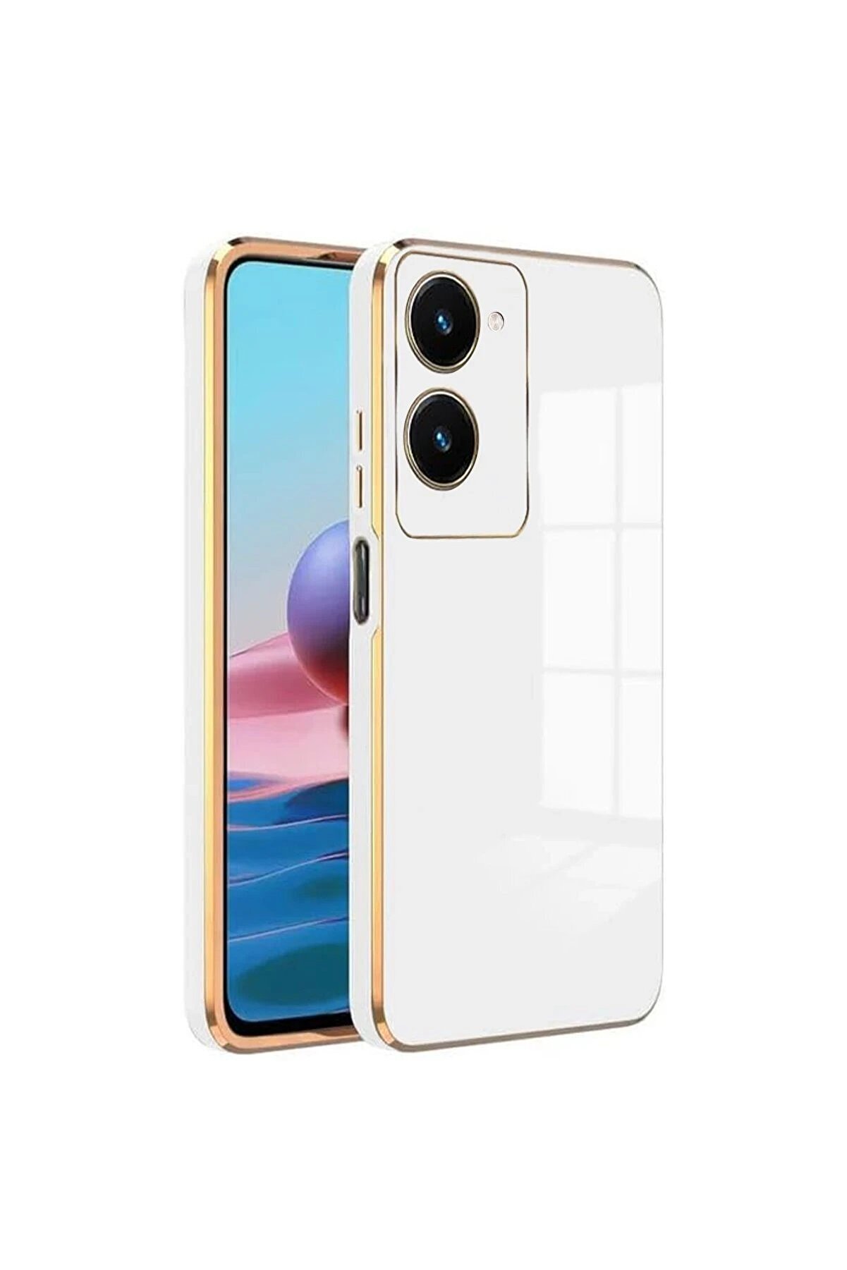 CepteToptan Vivo Y18 Kılıf Volet Silikon - Beyaz - DROPX4089-1543