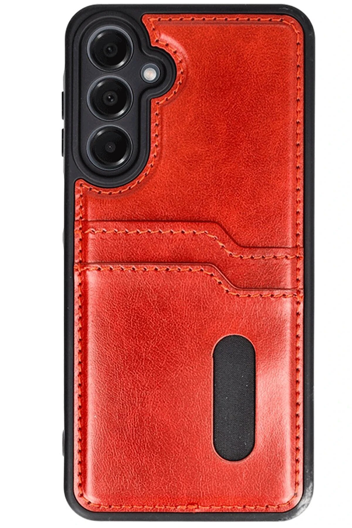 Samsung Galaxy A16 5G Kılıf Sara Kartvi̇zi̇tli̇ Deri̇ Kılıf - Kırmızı - Dropx5292-6250