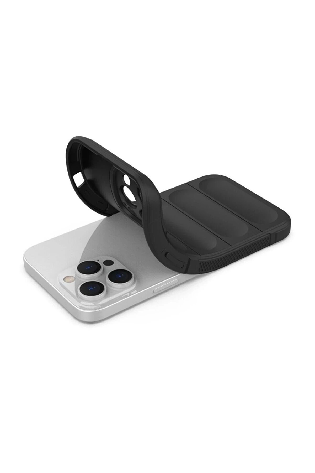 İphone 16 Pro Kılıf Opti̇mum Si̇li̇kon - Si̇yah - Dropx7614-1833
