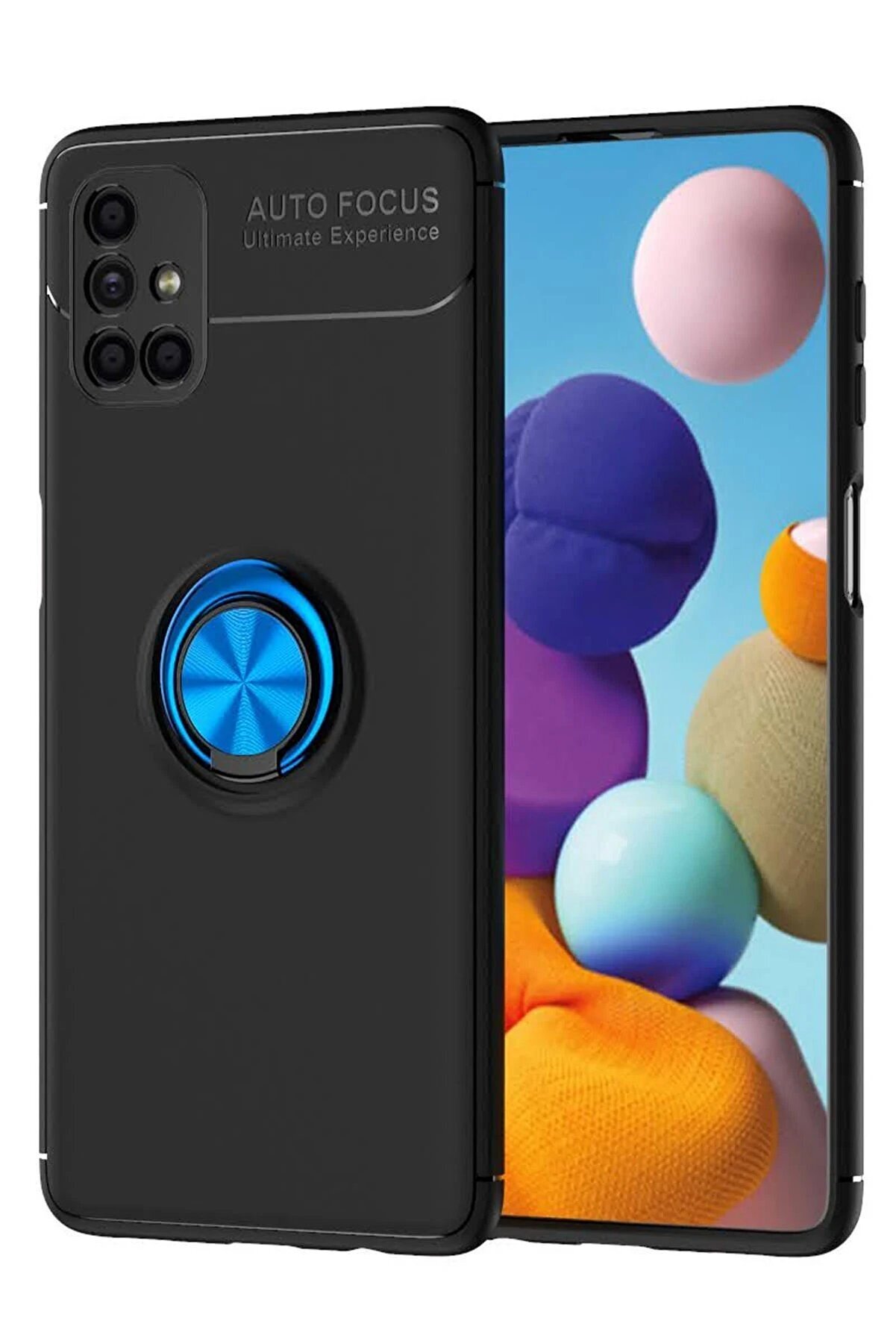CepteToptan Samsung Galaxy M51 Kılıf Range Y&uuml;z&uuml;kl&uuml; Silikon - Siyah-Mavi - DROPX2668-8793
