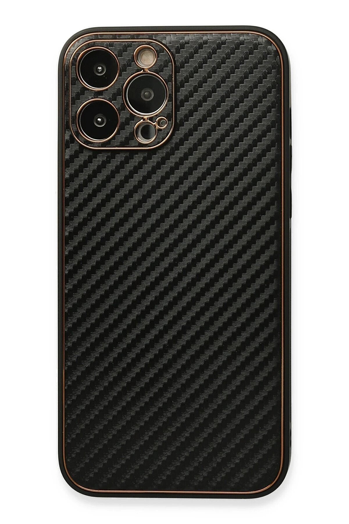 CepteToptan iPhone 13 Pro Max Kılıf Coco Karbon Silikon - Siyah - DROPX2575-3796