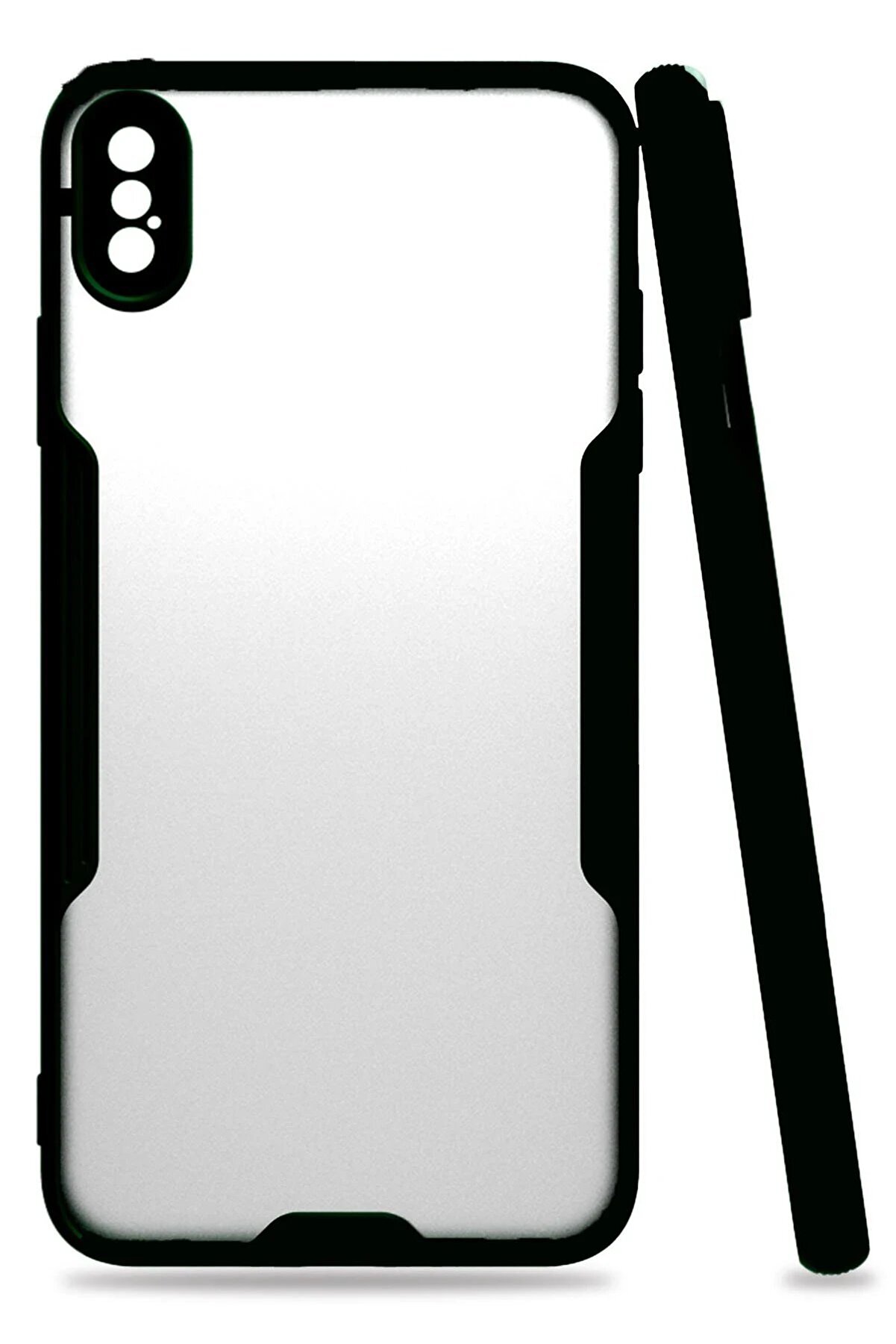 CepteToptan iPhone XS Max Kılıf Platin Silikon - Siyah - DROPX9423-3251