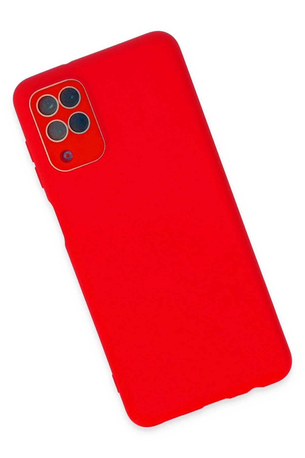 Samsung Galaxy A22 Kılıf Lansman Glass Kapak - Kırmızı - Dropx3464-7572