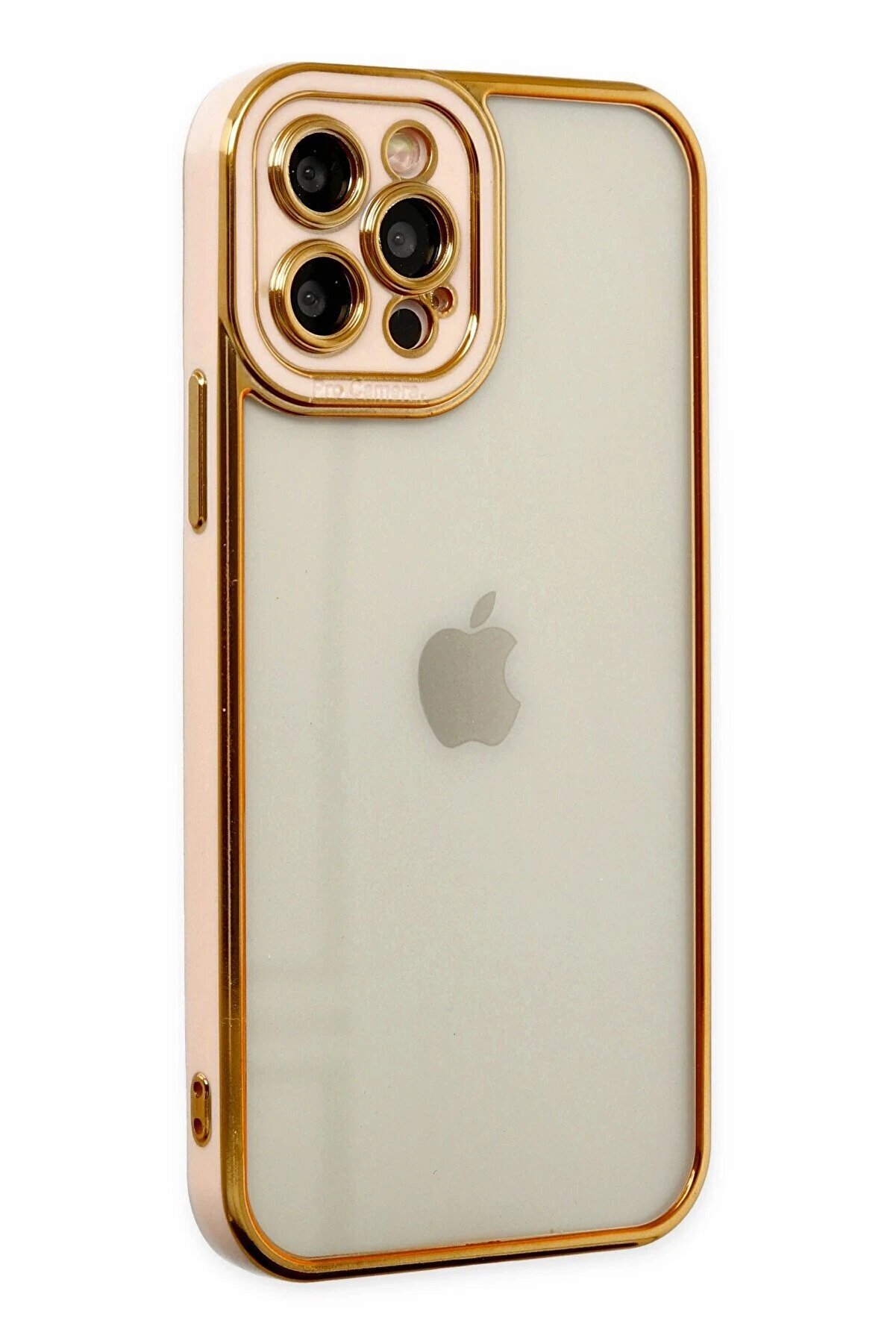 CepteToptan iPhone 12 Pro Kılıf Liva Lens Silikon - Rose - DROPX3804-3432