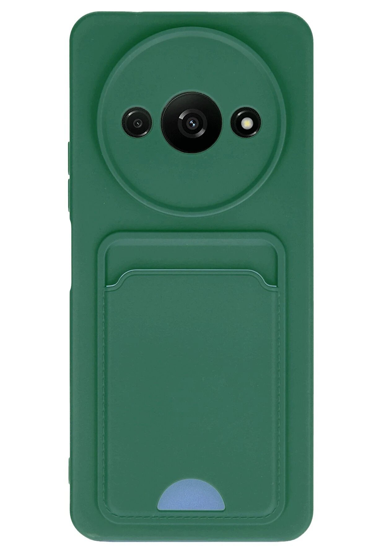 CepteToptan Xiaomi Redmi A3 4G Kılıf Kelvin Kartvizitli Silikon - Koyu Yeşil - DROPX2639-4077