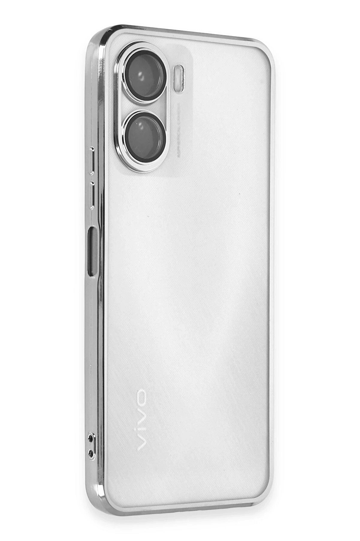 CepteToptan Vivo Y16 Kılıf Lensli Silikon - Gümüş - DROPX3019-6338
