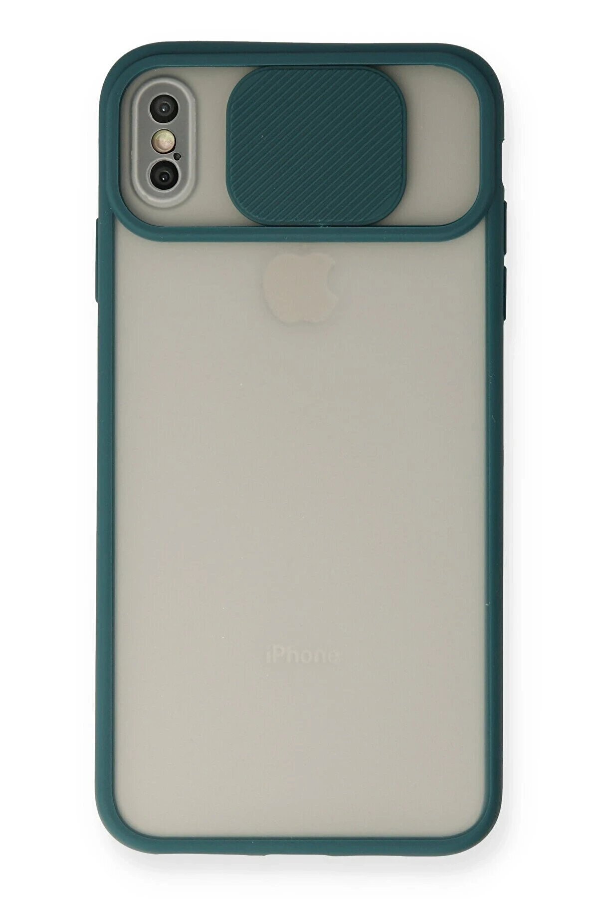 CepteToptan iPhone XS Max Kılıf Palm Buzlu Kamera Sürgülü Silikon - Yeşil - DROPX7460-4143