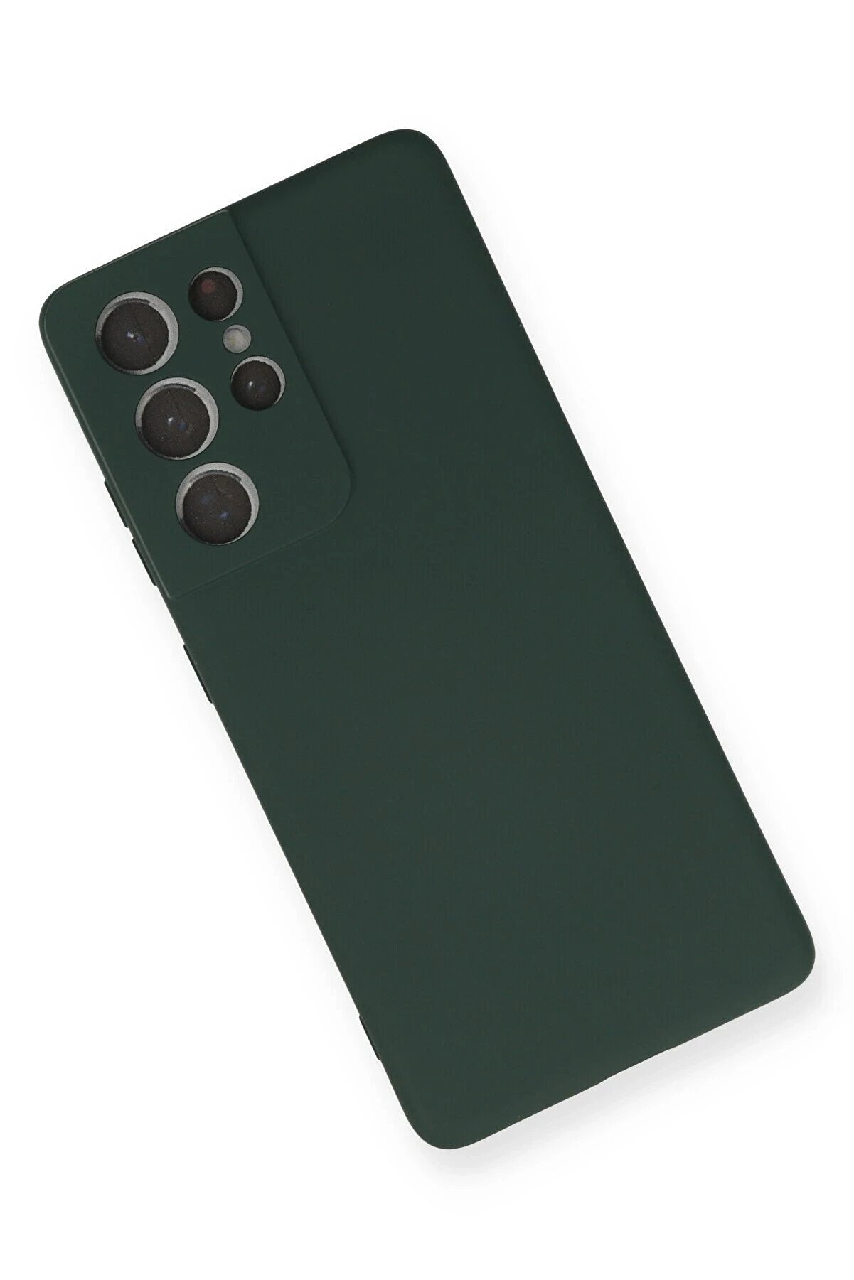 Samsung Galaxy S21 Ultra Kılıf Nano İ&ccedil;i̇ Kadi̇fe Si̇li̇kon - Koyu Yeşi̇l - Dropx1583-1624