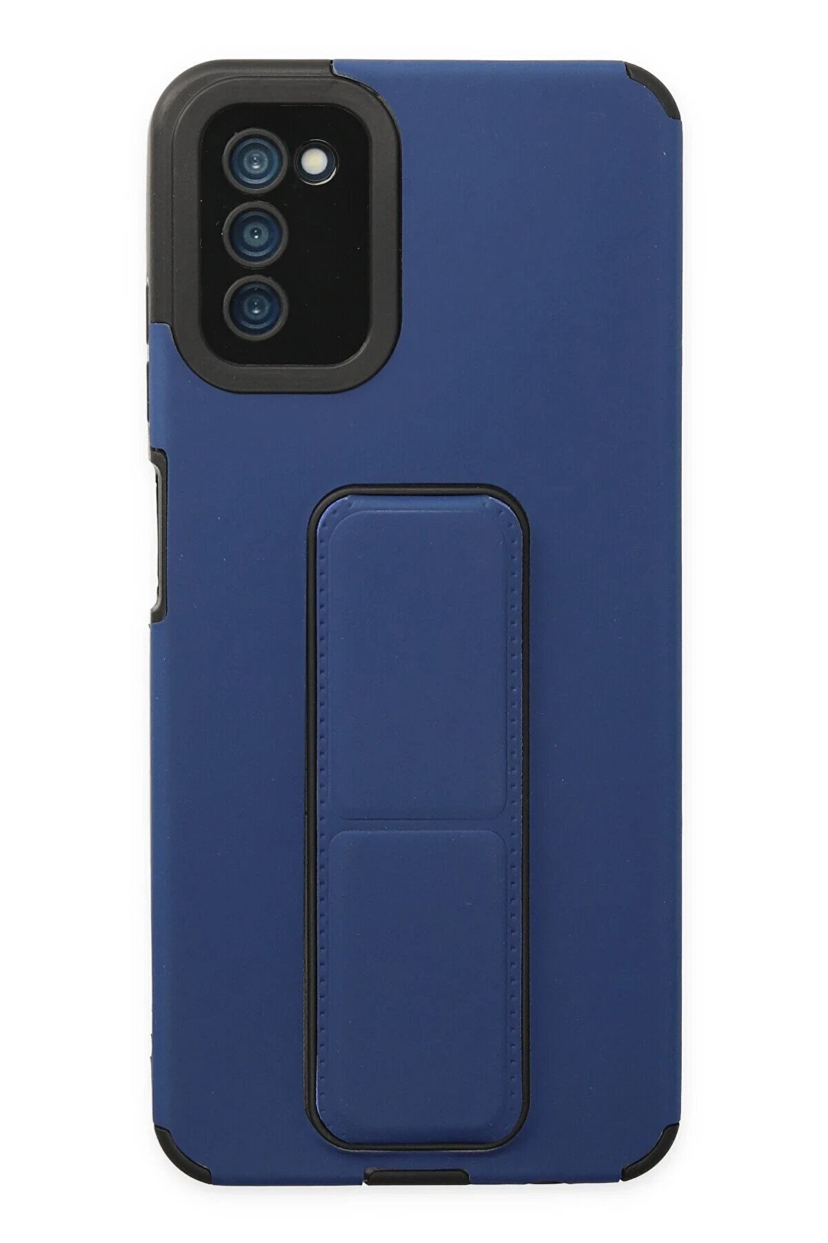 CepteToptan Samsung Galaxy A03S Kılıf Mega Standlı Silikon - Mavi - DROPX9205-5010