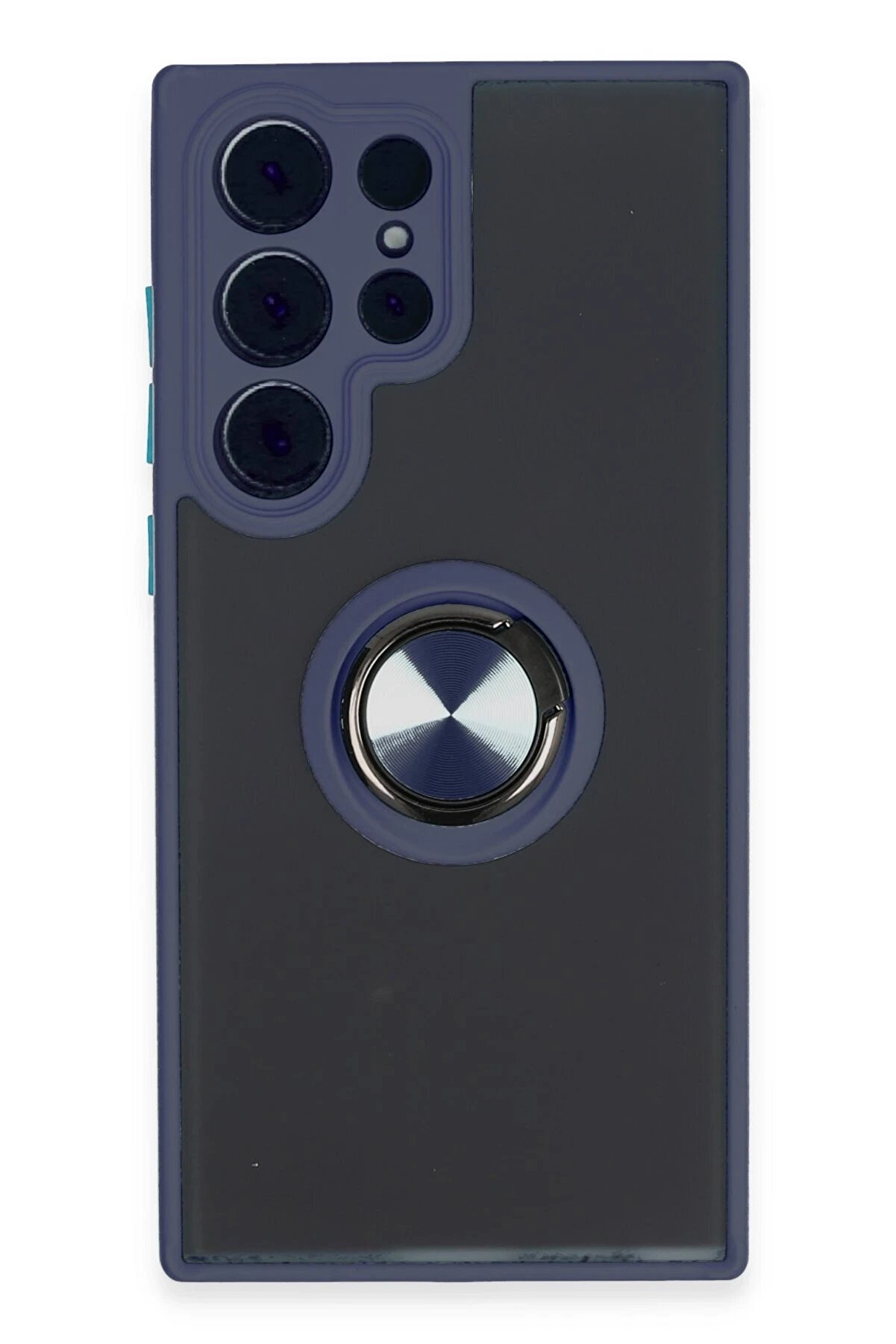 CepteToptan Samsung Galaxy S23 Ultra Kılıf Montreal Yüzüklü Silikon Kapak - Lacivert - DROPX3356-4324