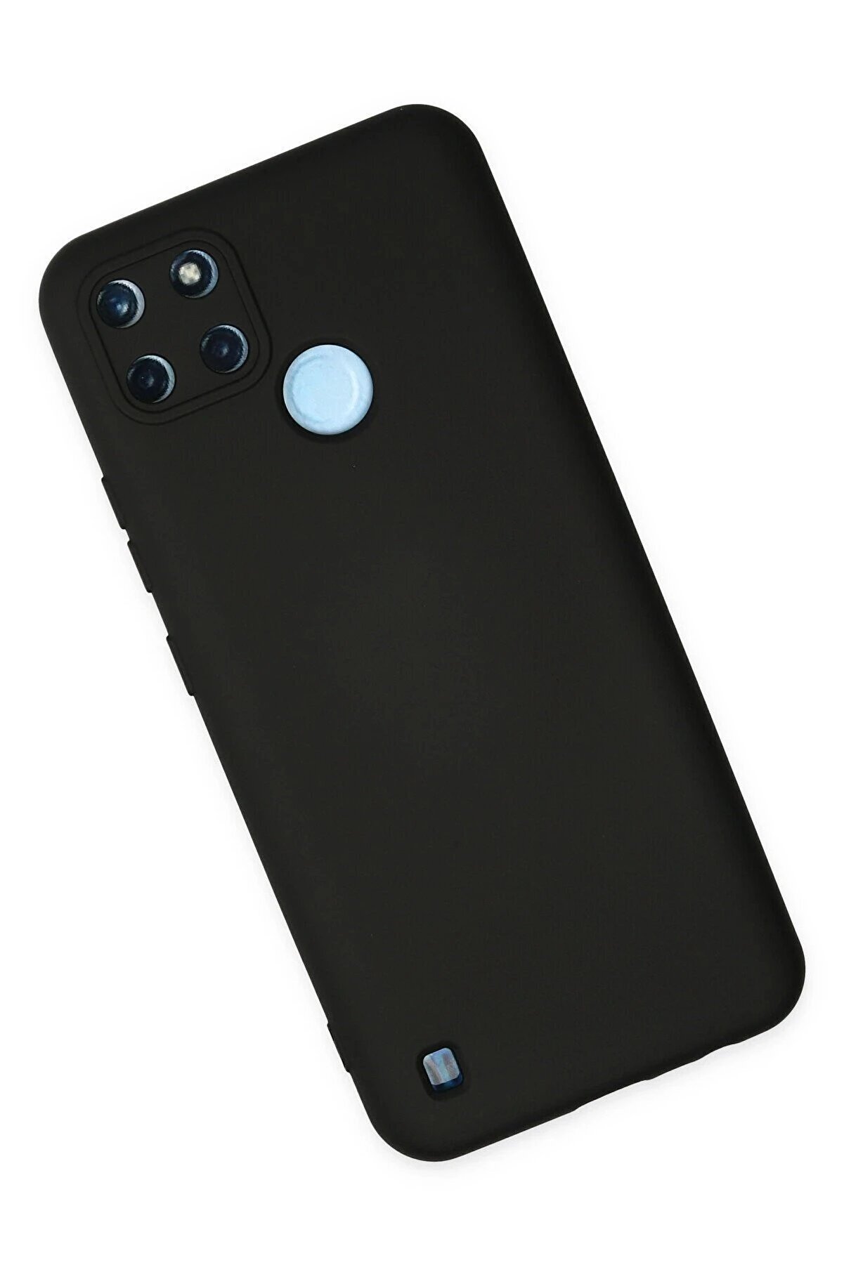 Realme C25Y Kılıf Nano İçi̇ Kadi̇fe Si̇li̇kon - Si̇yah - Dropx7297-2586