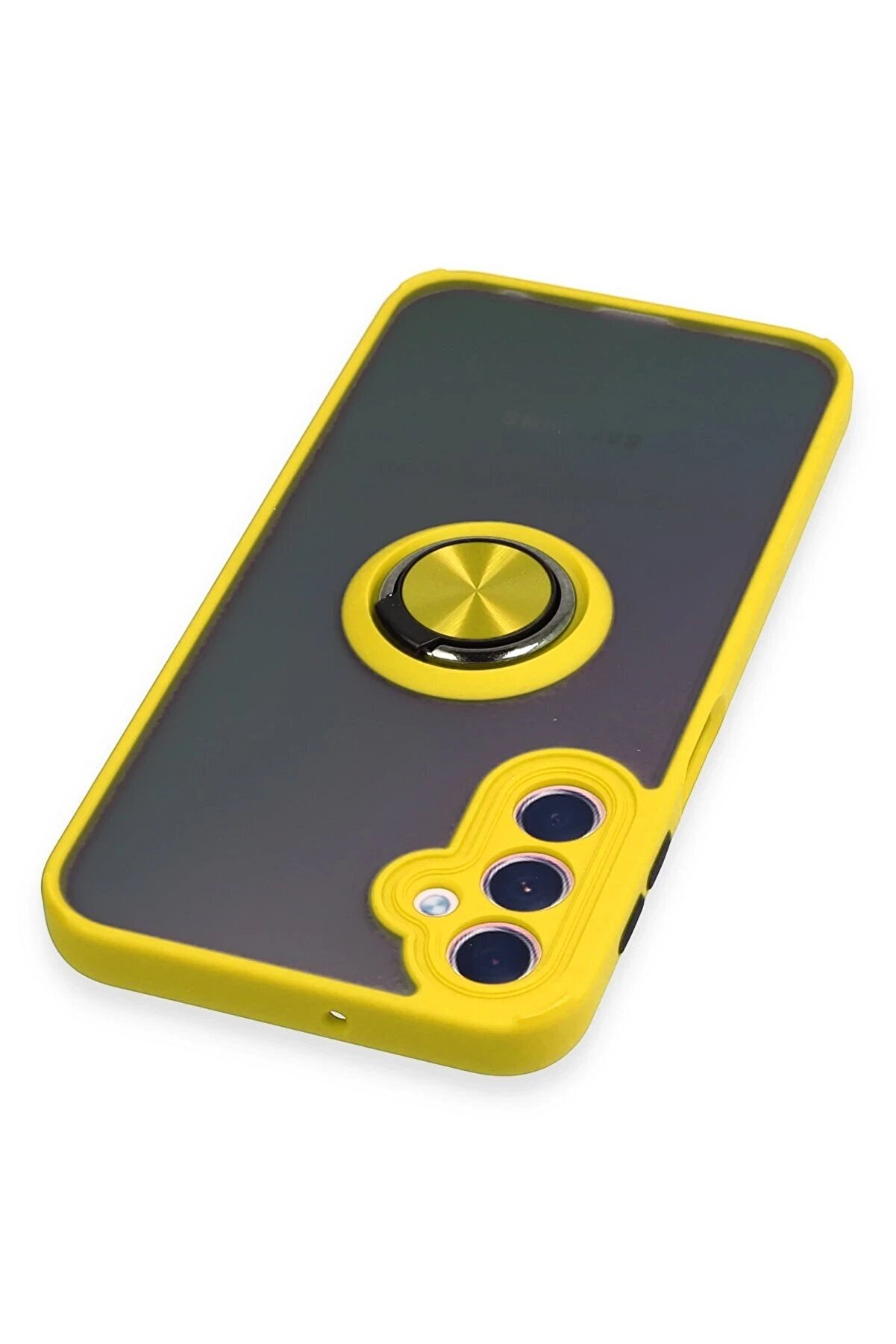 Samsung Galaxy A24 4G Kılıf Montreal Yüzüklü Si̇li̇kon Kapak - Sarı - Dropx2166-6476