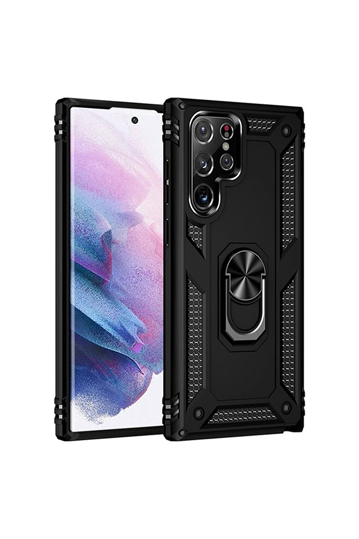 CepteToptan Samsung Galaxy S21 Ultra Kılıf Sofya Y&uuml;z&uuml;kl&uuml; Silikon Kapak - Siyah - DROPX9964-2893