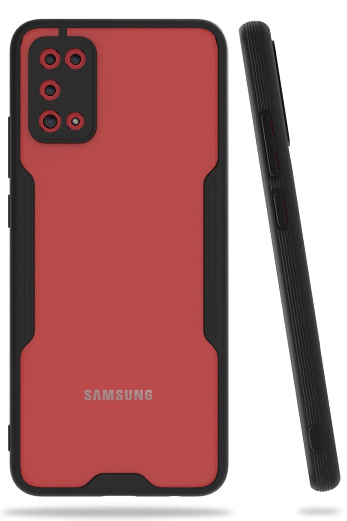 CepteToptan Samsung Galaxy A02S Kılıf Platin Silikon - Siyah - DROPX9486-8795
