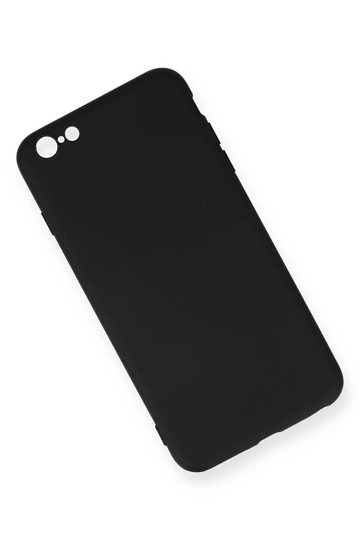 İphone 6 Plus Kılıf Nano İçi̇ Kadi̇fe Si̇li̇kon - Si̇yah - Dropx4859-7132