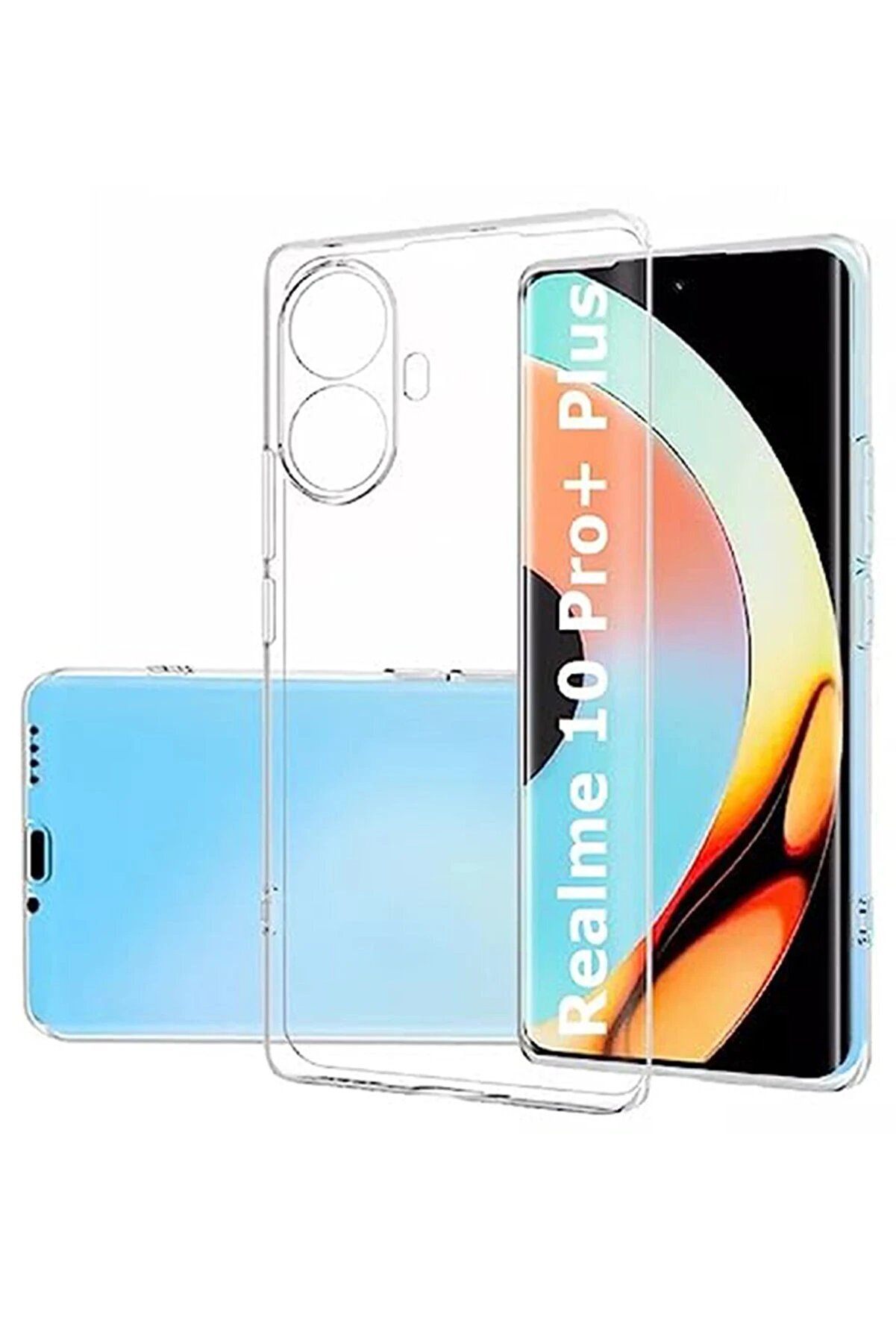 CepteToptan Realme 10 Pro Plus 5G Kılıf L&uuml;x Şeffaf Silikon - DROPX2915-9549