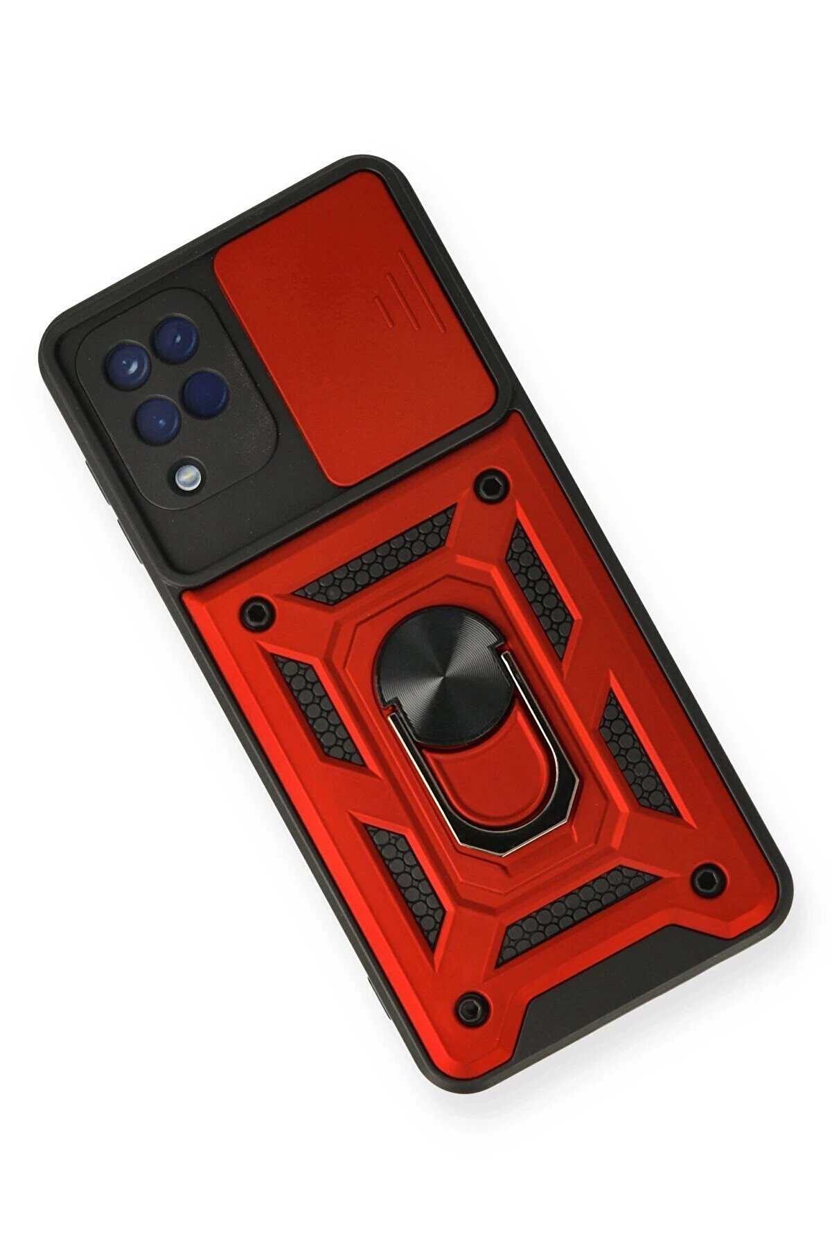 Samsung Galaxy A12 Kılıf Pars Lens Y&uuml;z&uuml;kl&uuml; Si̇li̇kon - Kırmızı - Dropx8602-5448