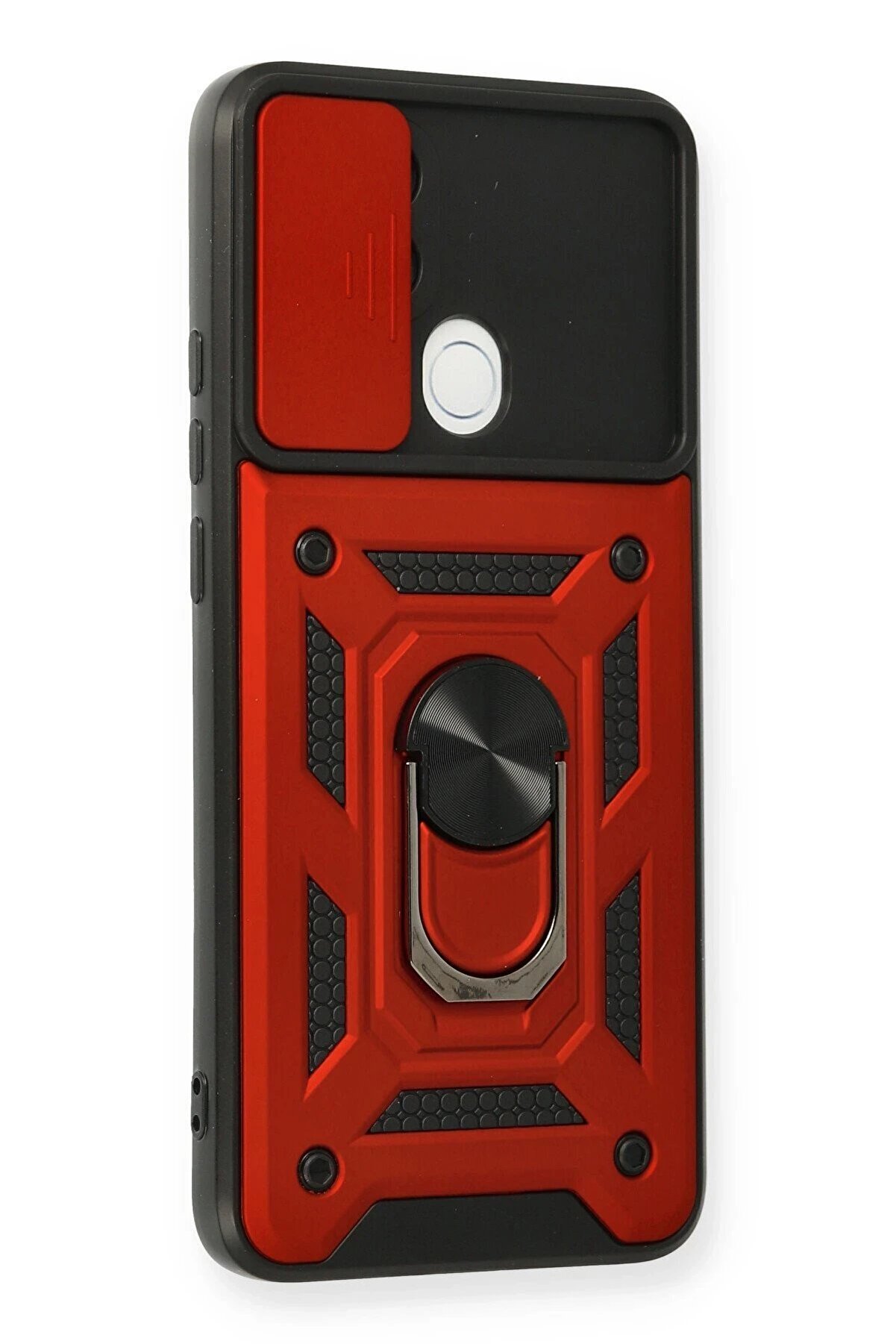 Oppo A15 Kılıf Pars Lens Y&uuml;z&uuml;kl&uuml; Si̇li̇kon - Kırmızı - Dropx7222-1315