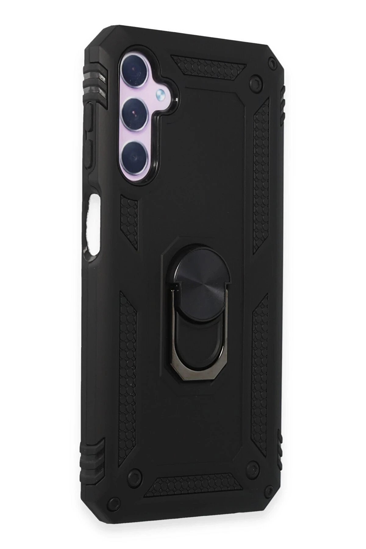 CepteToptan Samsung Galaxy A14 4G Kılıf Sofya Yüzüklü Silikon Kapak - Siyah - DROPX5903-7505