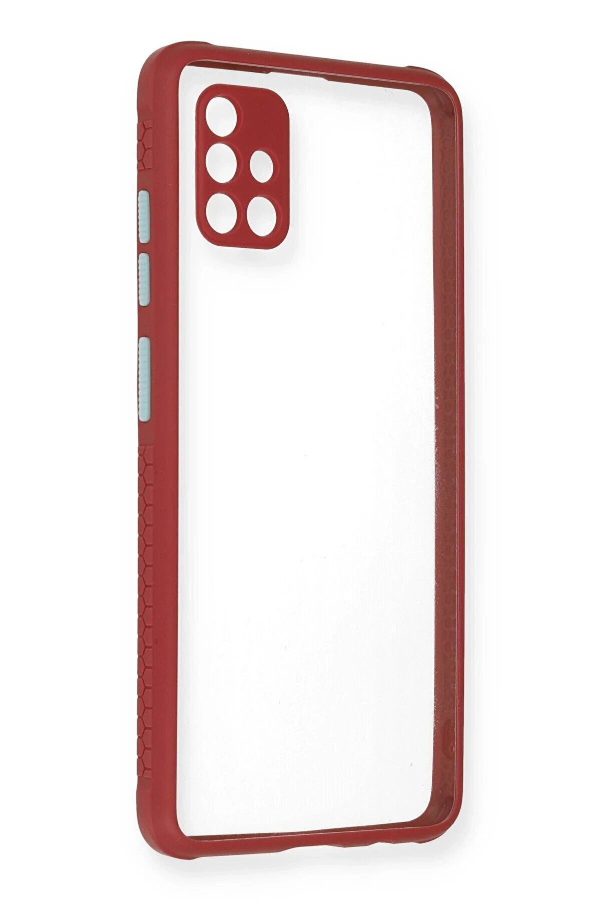 CepteToptan Samsung Galaxy A51 Kılıf Miami Şeffaf Silikon - Fuşya - DROPX8936-3685