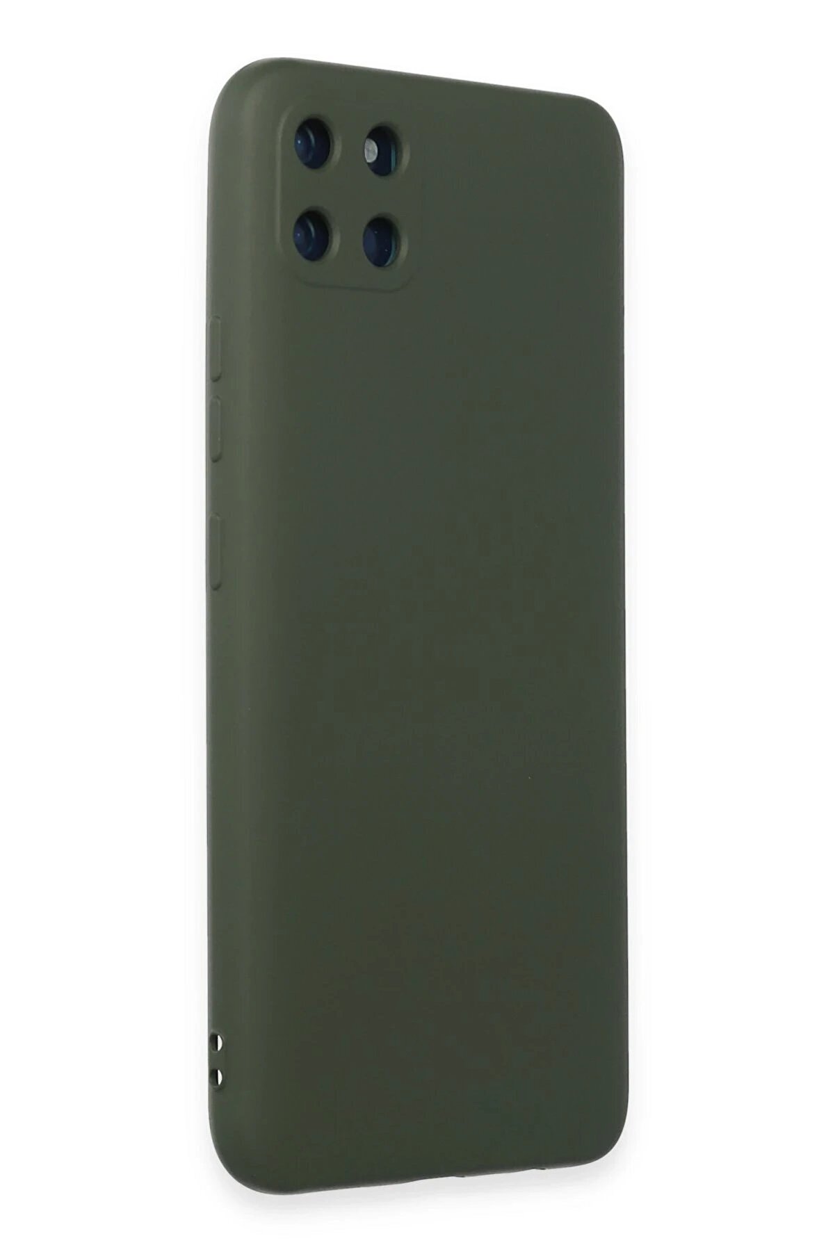 Realme C11 Kılıf Nano İ&ccedil;i̇ Kadi̇fe Si̇li̇kon - Koyu Yeşi̇l - Dropx9804-9482