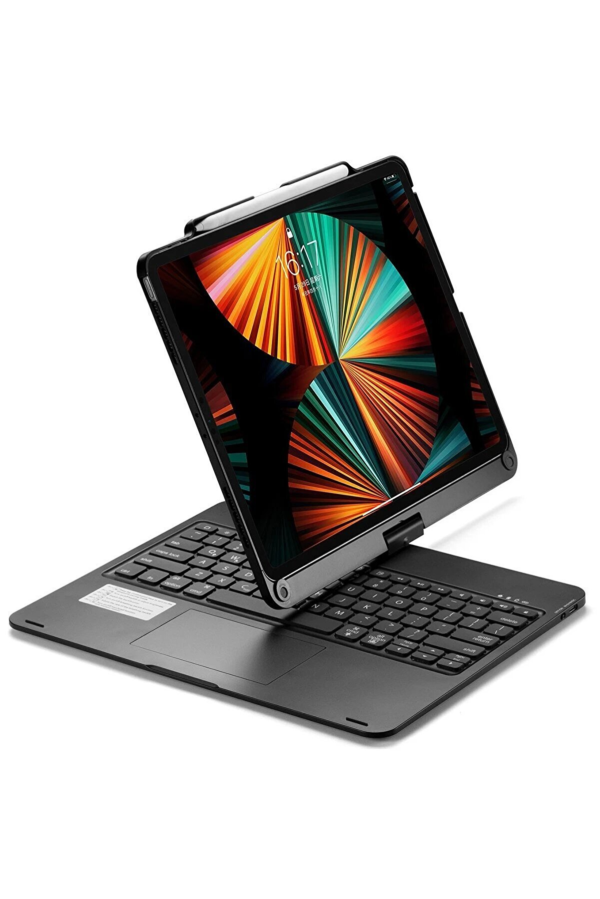 İpad Pro 12.9 (2021) Kılıf Magi̇c Dönen Klavyeli̇ Tablet Kılıf - Si̇yah - Dropx4209-4493