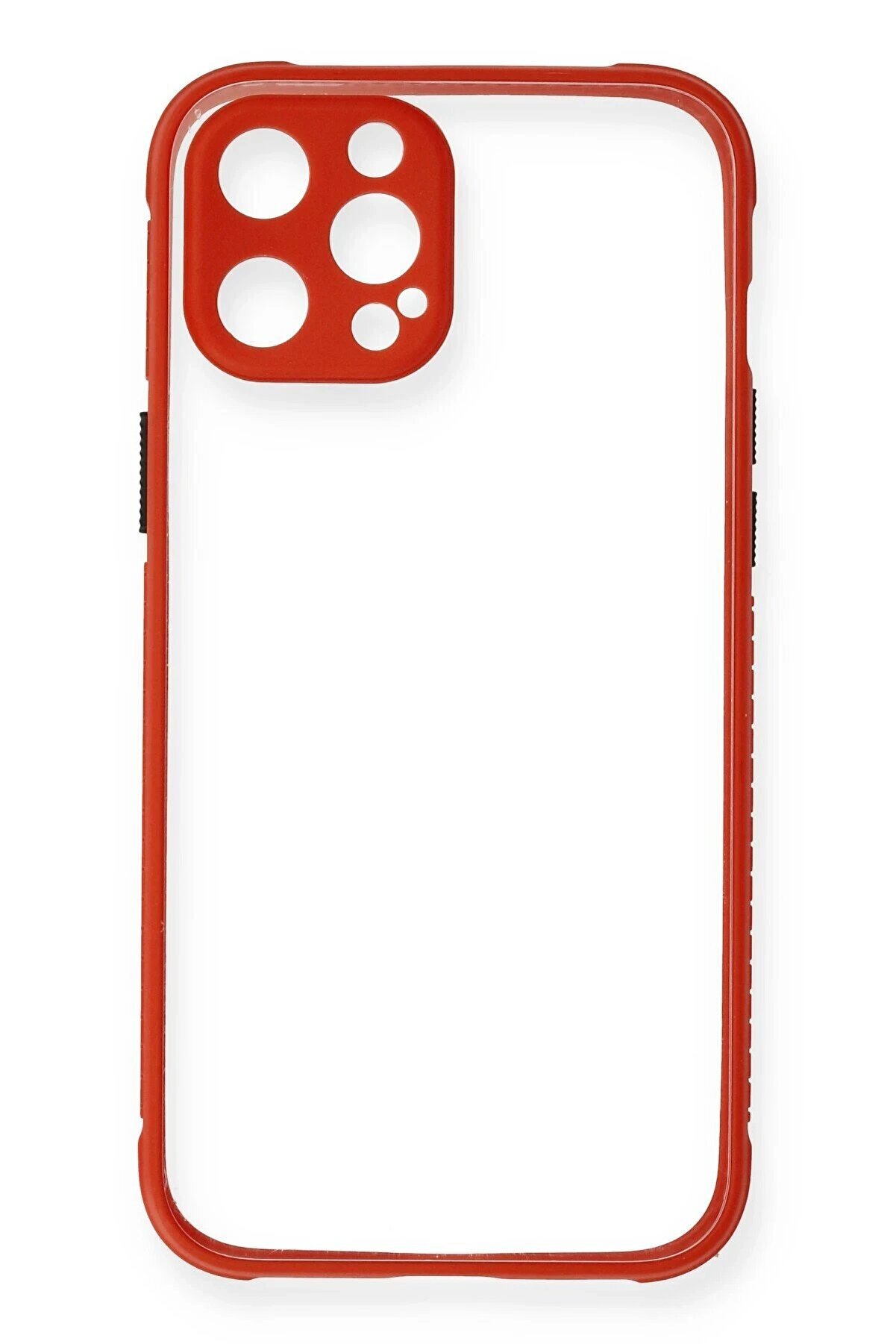 İphone 12 Pro Kılıf Mi̇ami̇ Şeffaf Si̇li̇kon - Kırmızı - Dropx4588-1320