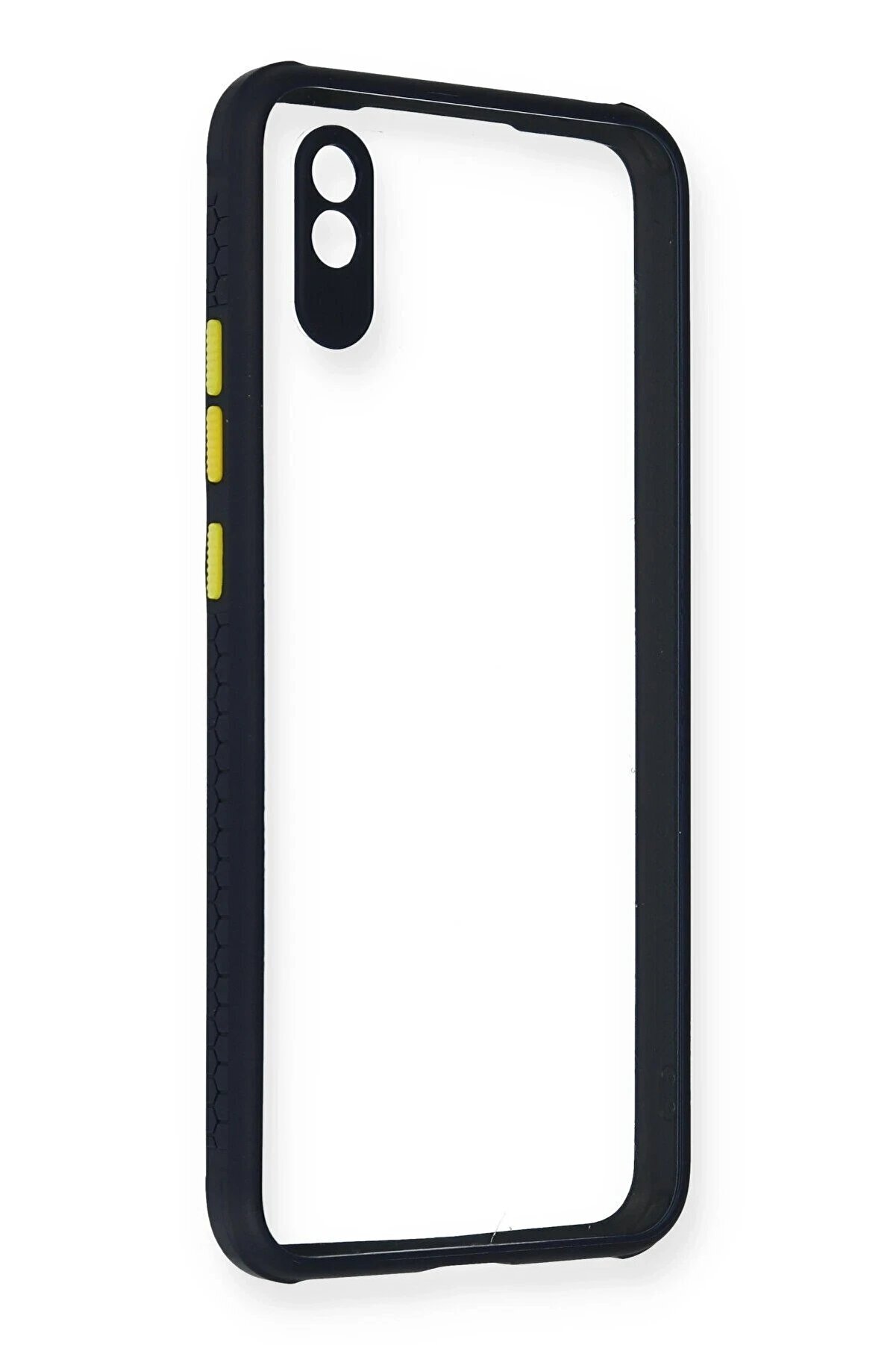 CepteToptan Xiaomi Redmi 9A Kılıf Miami Şeffaf Silikon - Lacivert - DROPX4814-7423