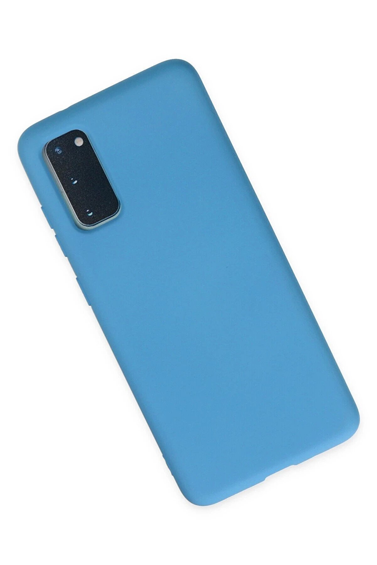 Samsung Galaxy S20 Kılıf Nano İçi̇ Kadi̇fe Si̇li̇kon - Mavi̇ - Dropx5754-1034