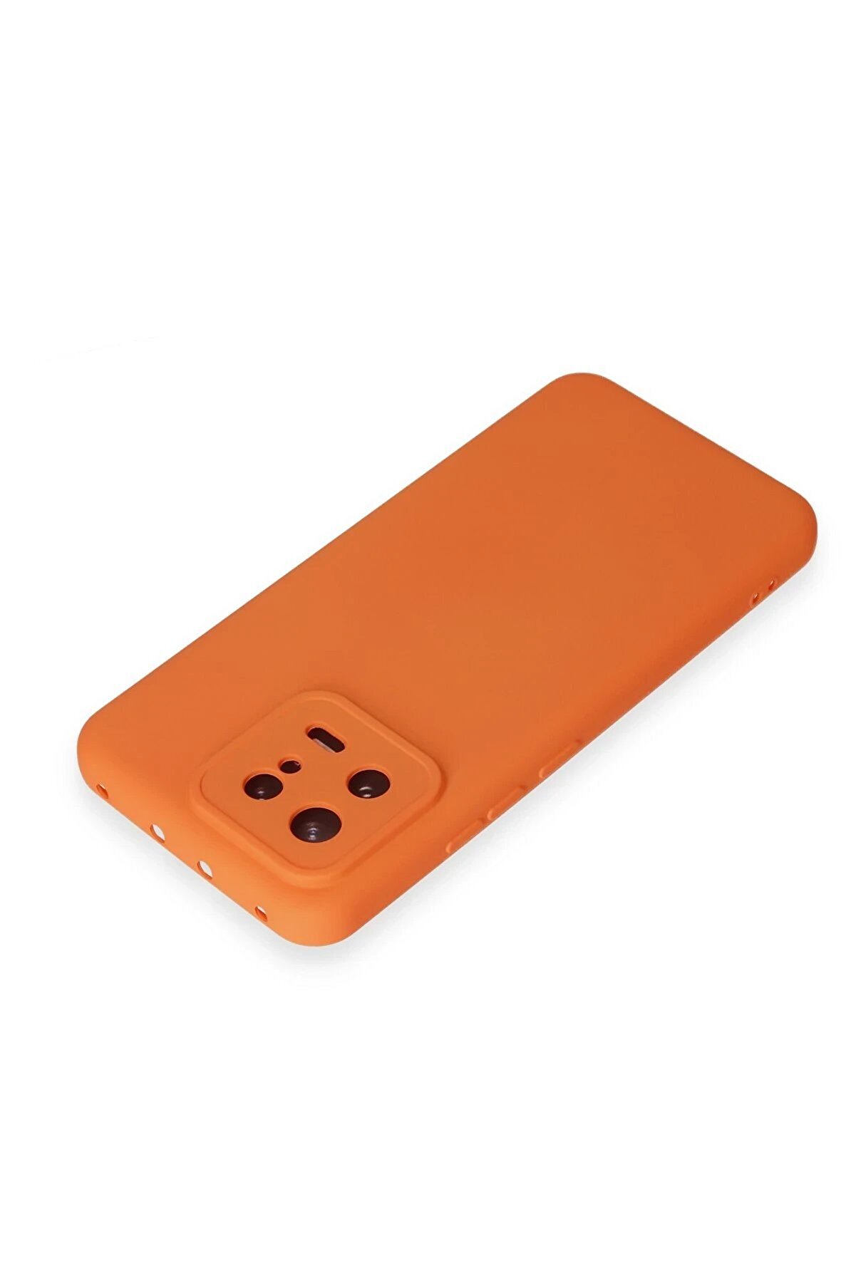 Xi̇aomi̇ Mi̇ 13 Kılıf Nano İçi̇ Kadi̇fe Si̇li̇kon - Turuncu - Dropx2117-4446